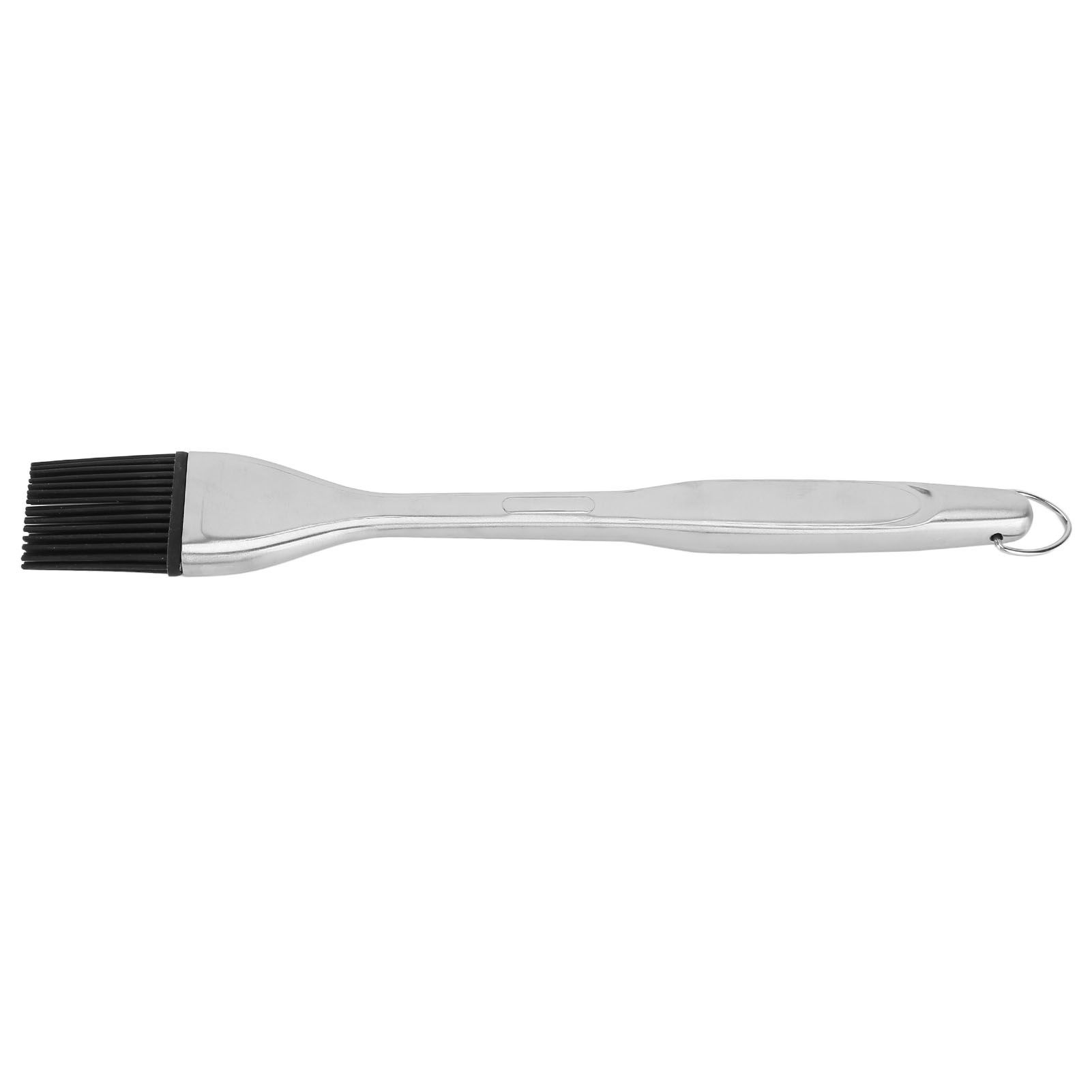 Silicone Brush Stainless Steel Handle High Temperature Resistant Kitchen Baking Barbecue Sauce Oil BrushStraight Handle Black - Image 2