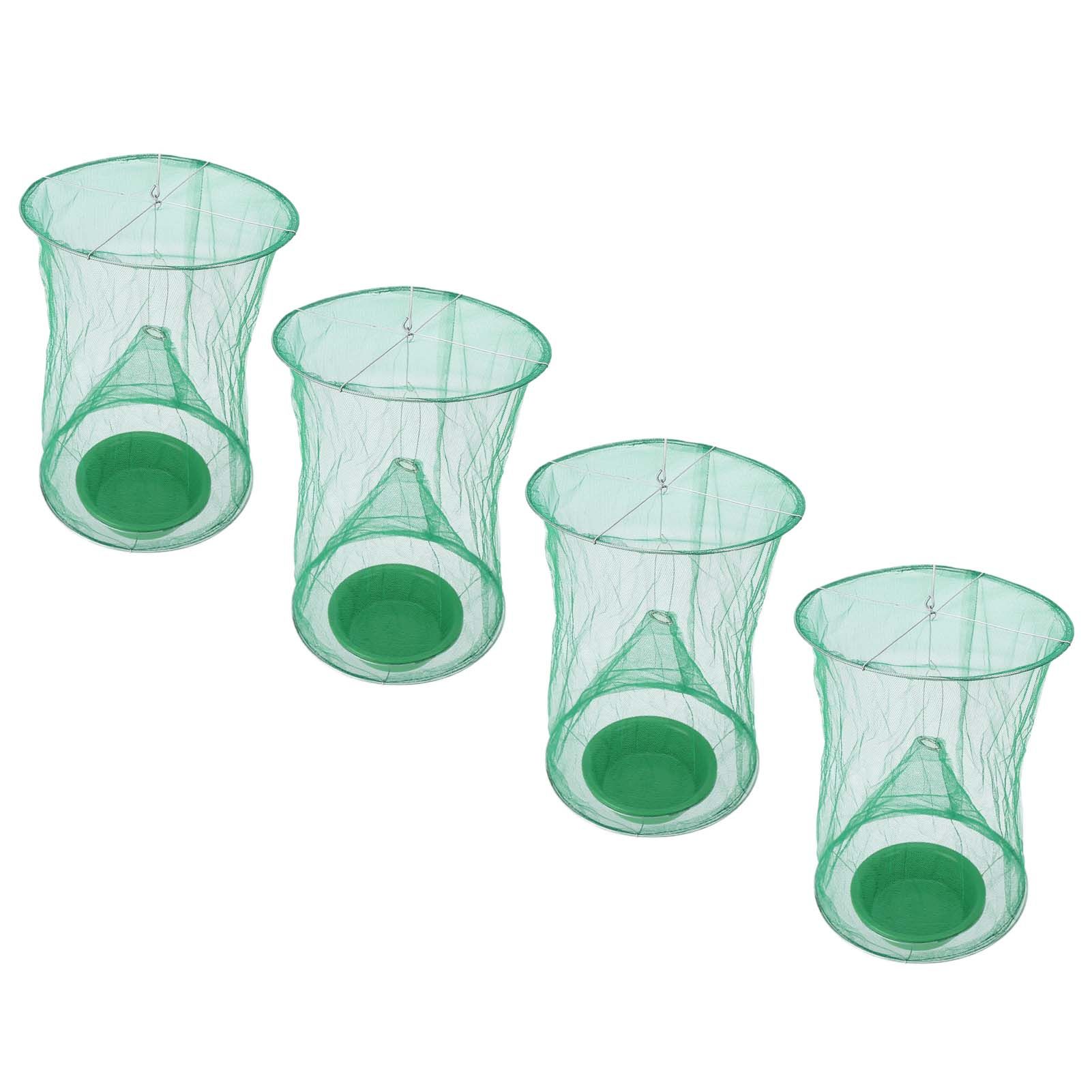 4pcs Outdoor Fly Trap Reusable Hanging Fly Trap Cage Net with Bait Tray for Garden Farm Orchard - Image 3