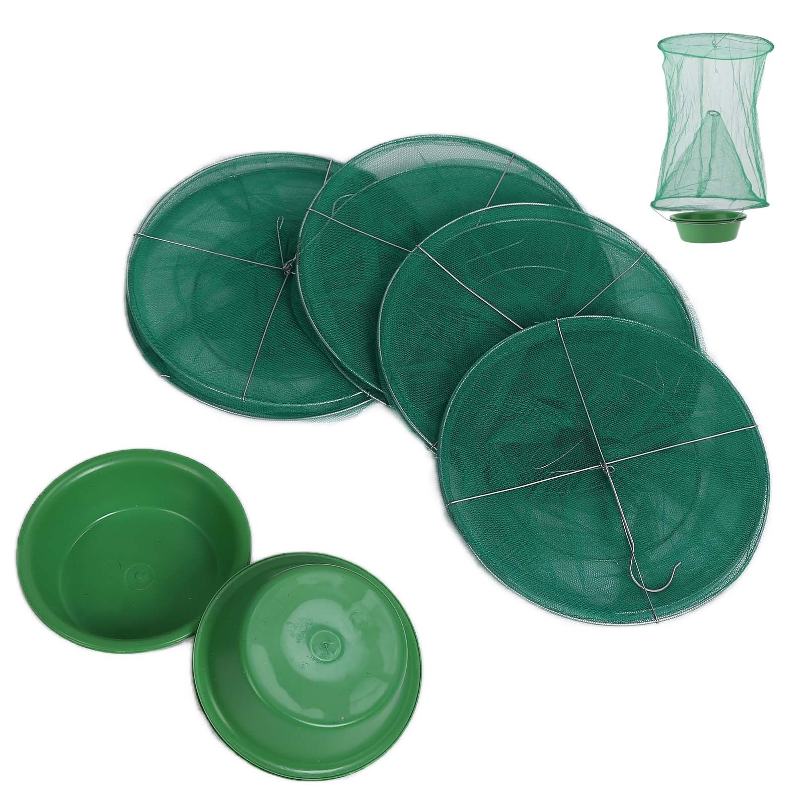 4pcs Outdoor Fly Trap Reusable Hanging Fly Trap Cage Net with Bait Tray for Garden Farm Orchard - Image 6