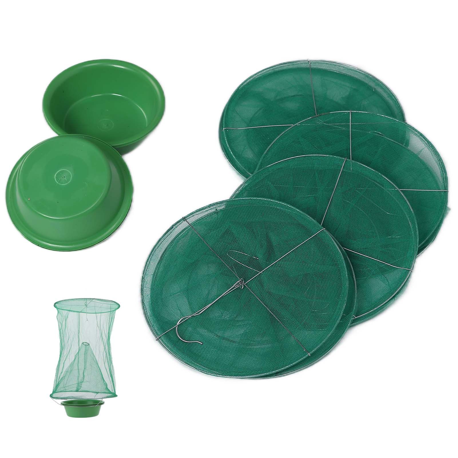 4pcs Outdoor Fly Trap Reusable Hanging Fly Trap Cage Net with Bait Tray for Garden Farm Orchard - Image 8