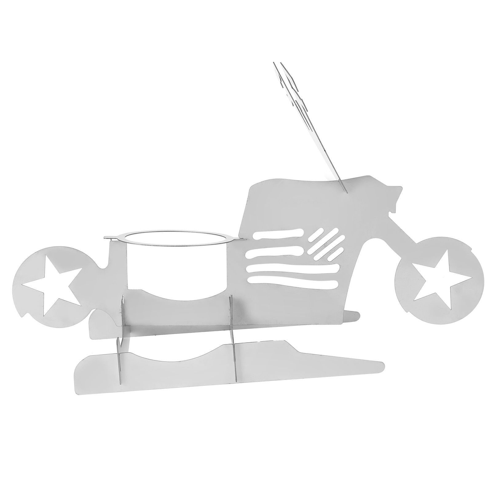 Stainless Steel Chicken Stand Removable Portable MotorcycleShape BBQ Roaster Stand for Party(FivePointed Star Shape ) - Image 2