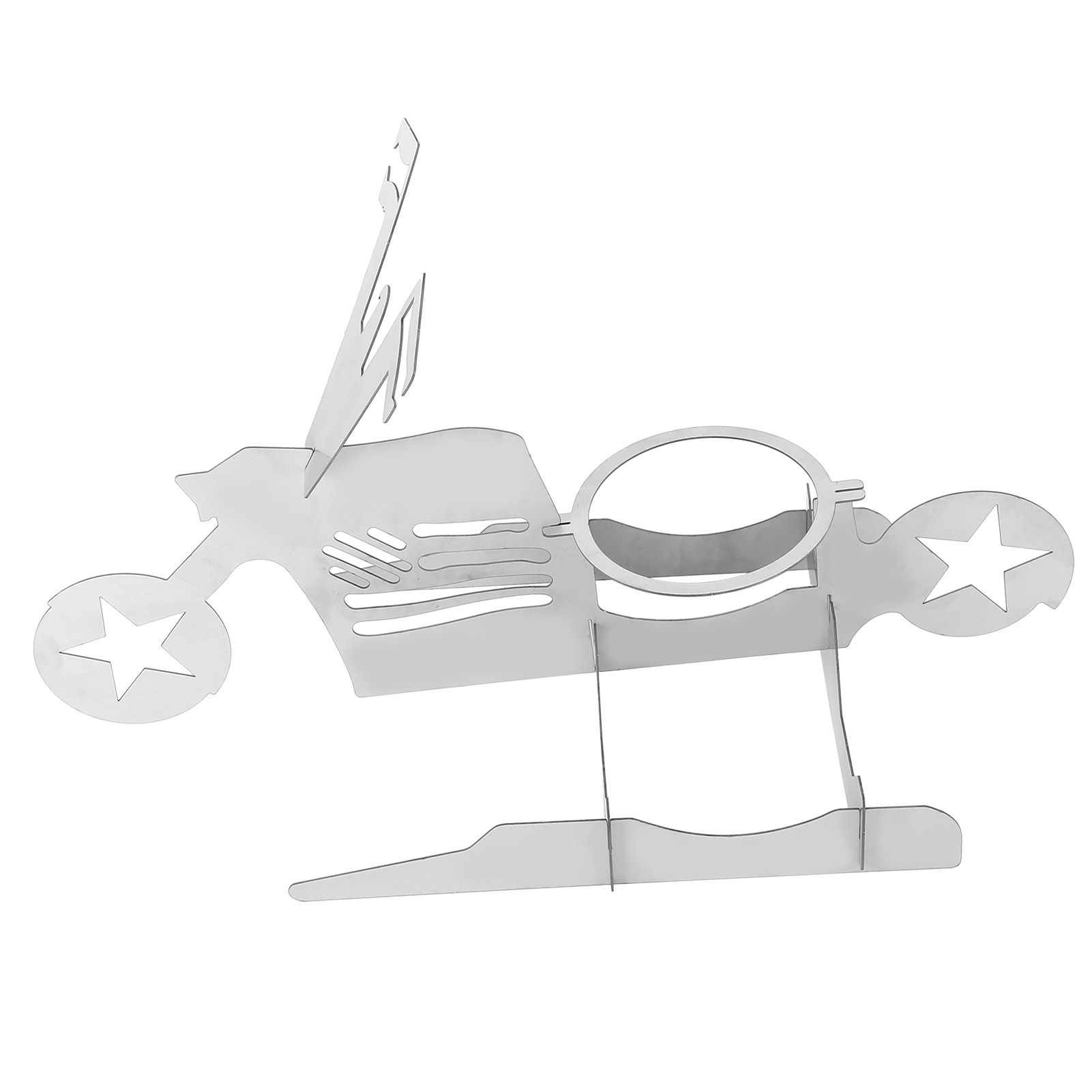 Stainless Steel Chicken Stand Removable Portable MotorcycleShape BBQ Roaster Stand for Party(FivePointed Star Shape ) - Image 4