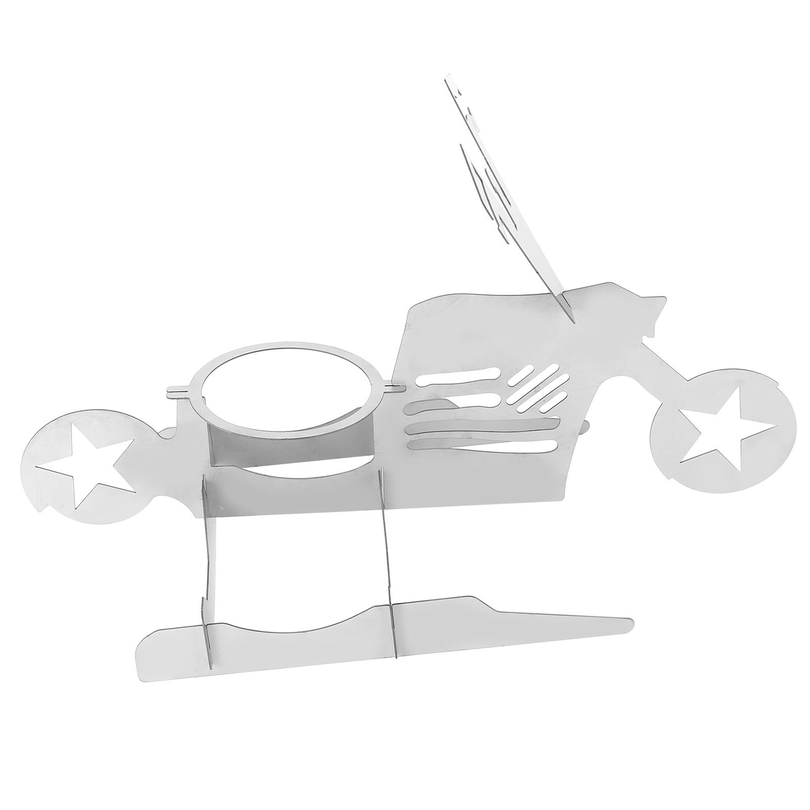 Stainless Steel Chicken Stand Removable Portable MotorcycleShape BBQ Roaster Stand for Party(FivePointed Star Shape ) - Image 5