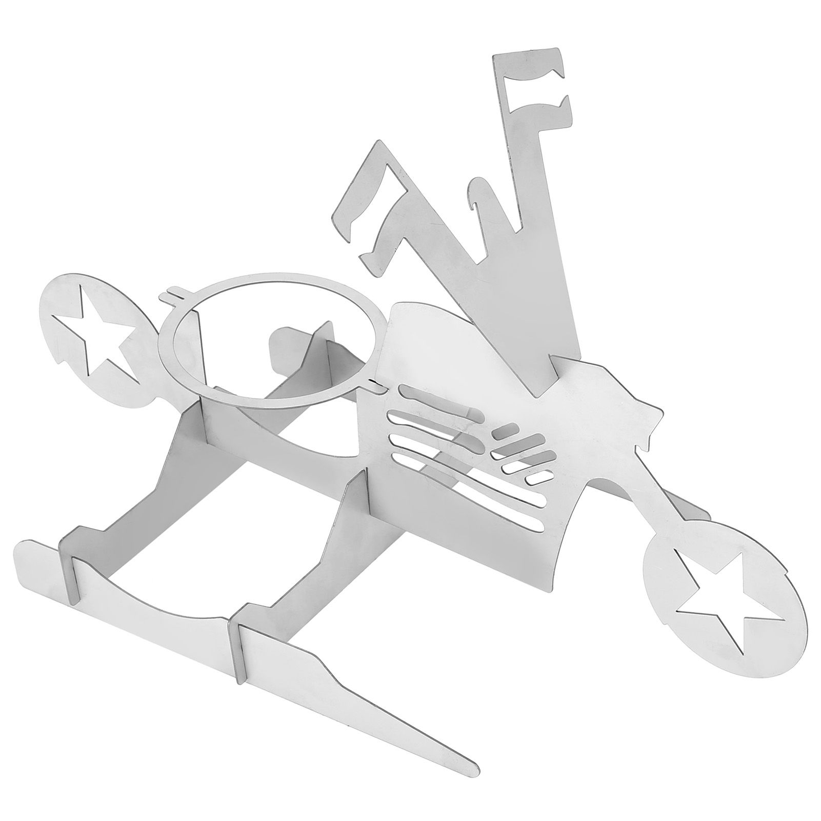 Stainless Steel Chicken Stand Removable Portable MotorcycleShape BBQ Roaster Stand for Party(FivePointed Star Shape ) - Image 7