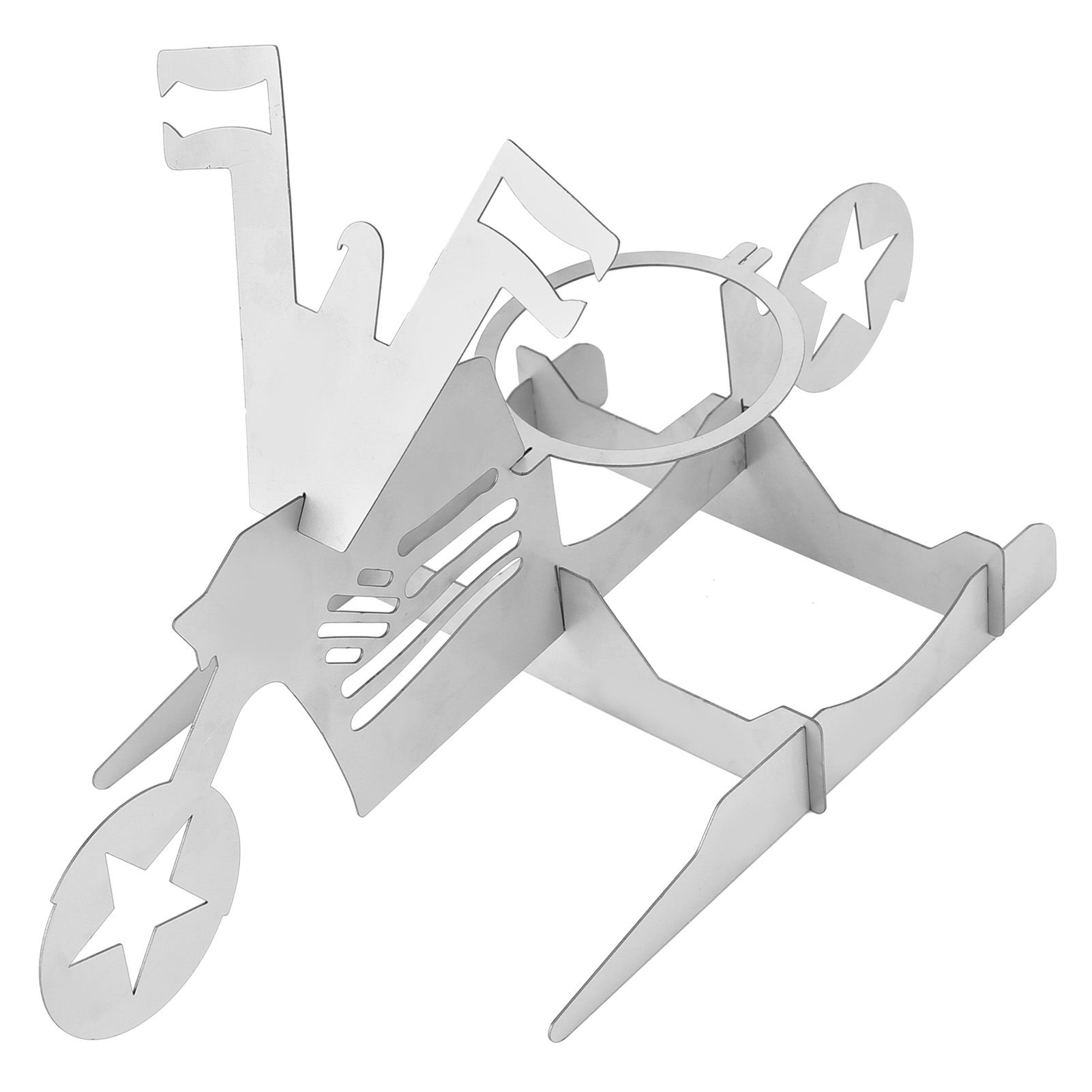 Stainless Steel Chicken Stand Removable Portable MotorcycleShape BBQ Roaster Stand for Party(FivePointed Star Shape ) - Image 8