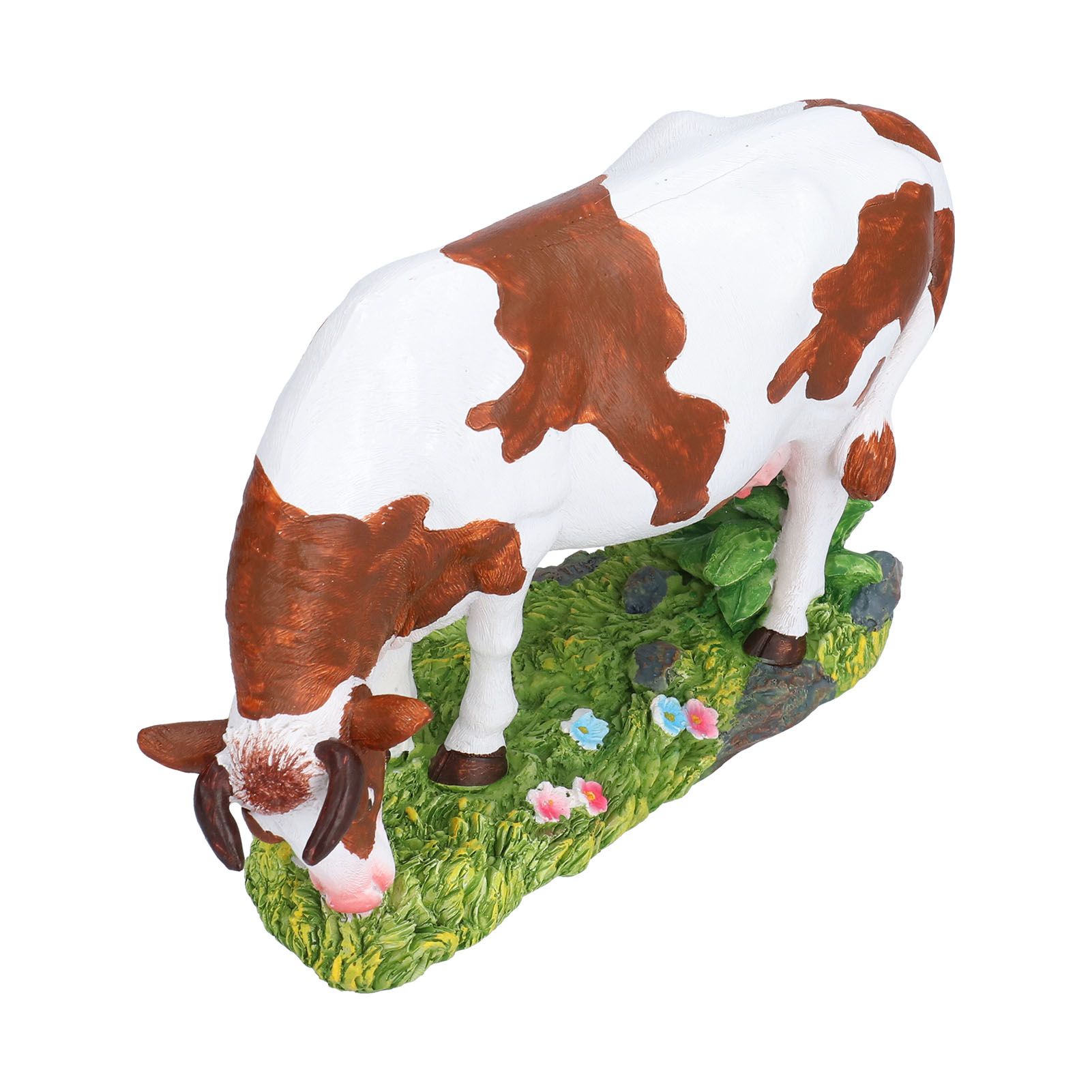 Cow Figurines Brown and White Cow Model Ornament Animal Sculpture Resin Crafts for HomeLower Head Cow - Image 3