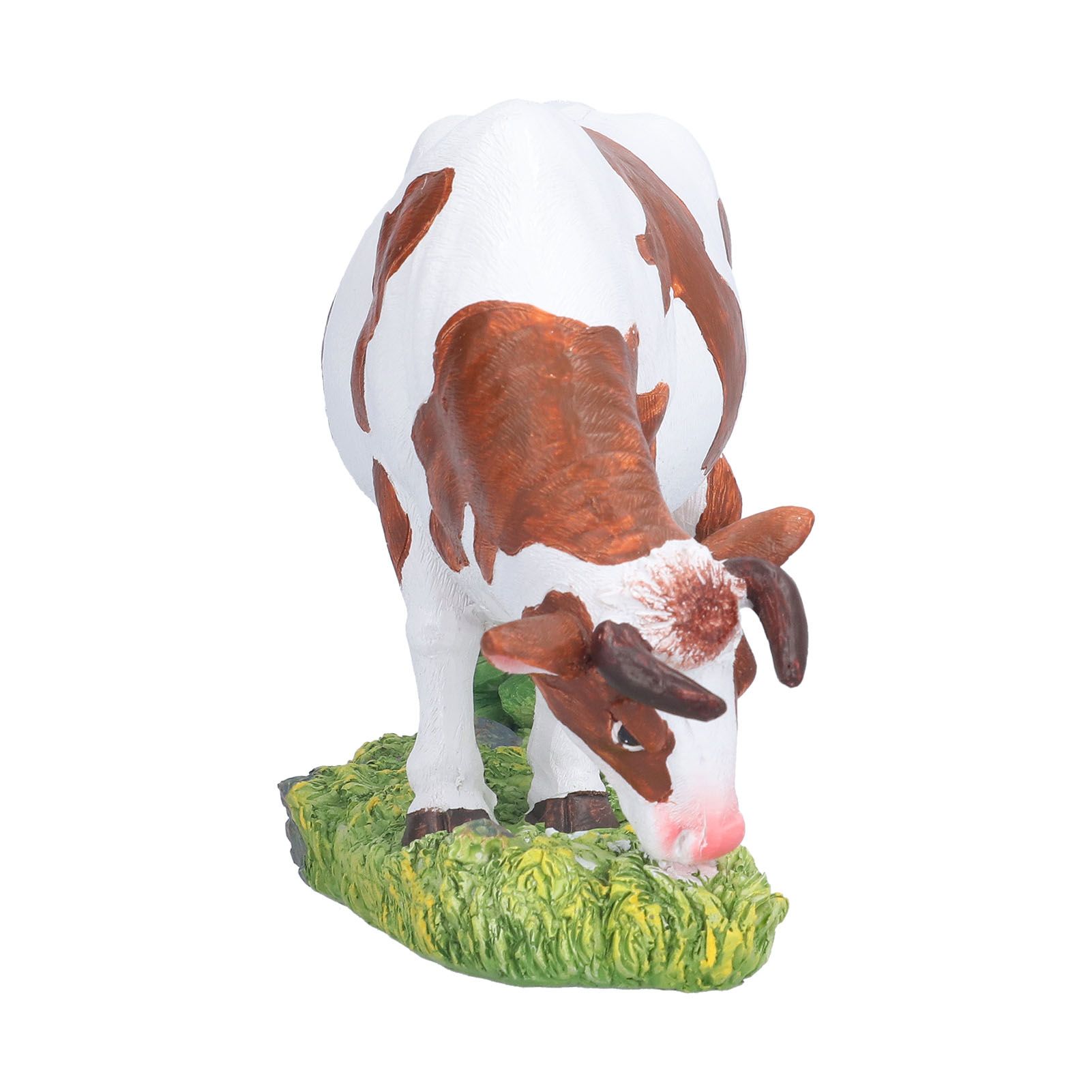 Cow Figurines Brown and White Cow Model Ornament Animal Sculpture Resin Crafts for HomeLower Head Cow - Image 8