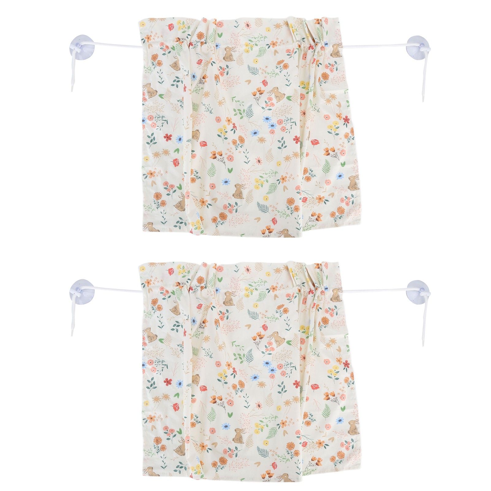 2PCS Simple Style Sunshade Curtain Adjustable Car Side Window Curtain Cute Car Curtain with Suction CupType 1 - Image 1