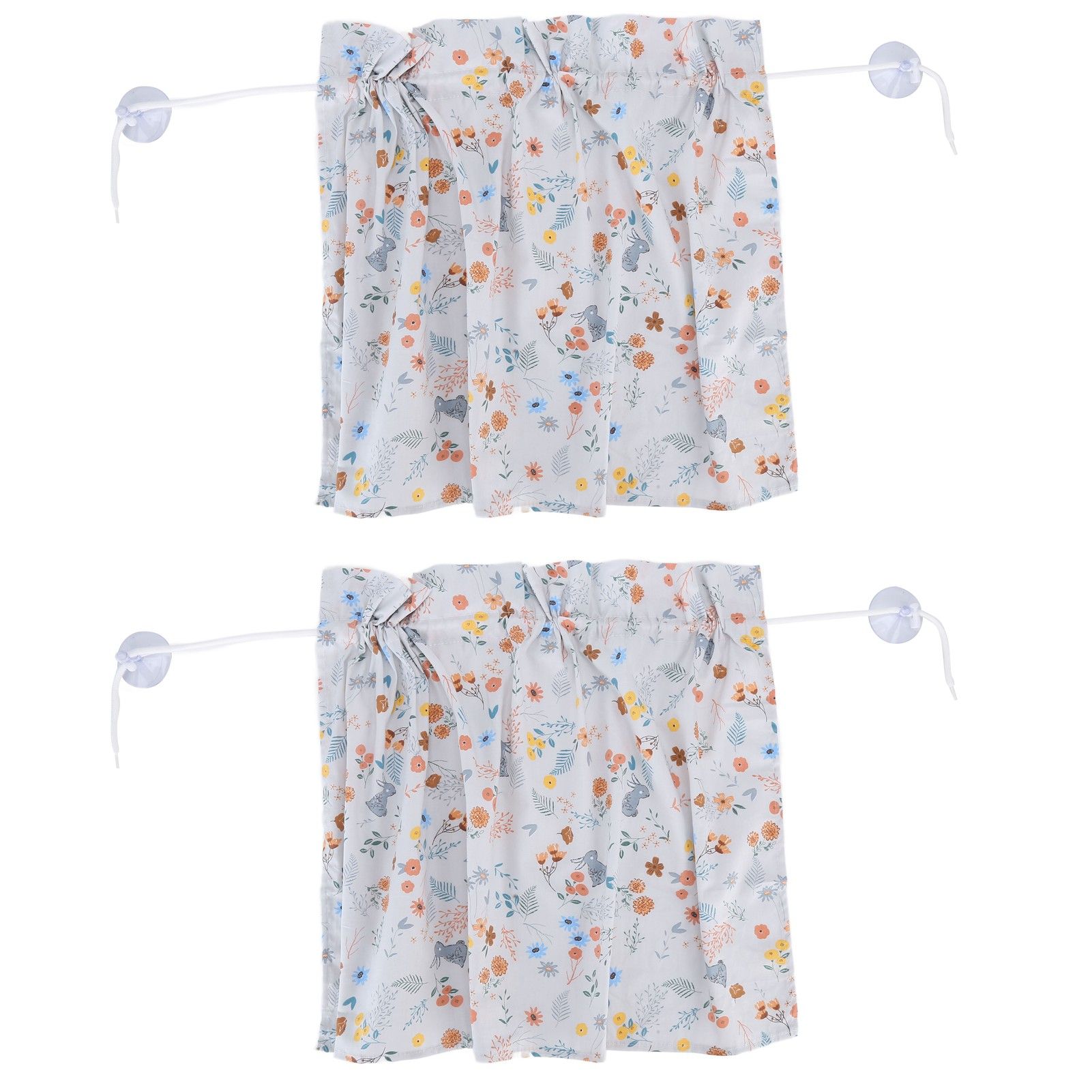 2PCS Simple Style Sunshade Curtain Adjustable Car Side Window Curtain Cute Car Curtain with Suction CupType 2 - Image 1