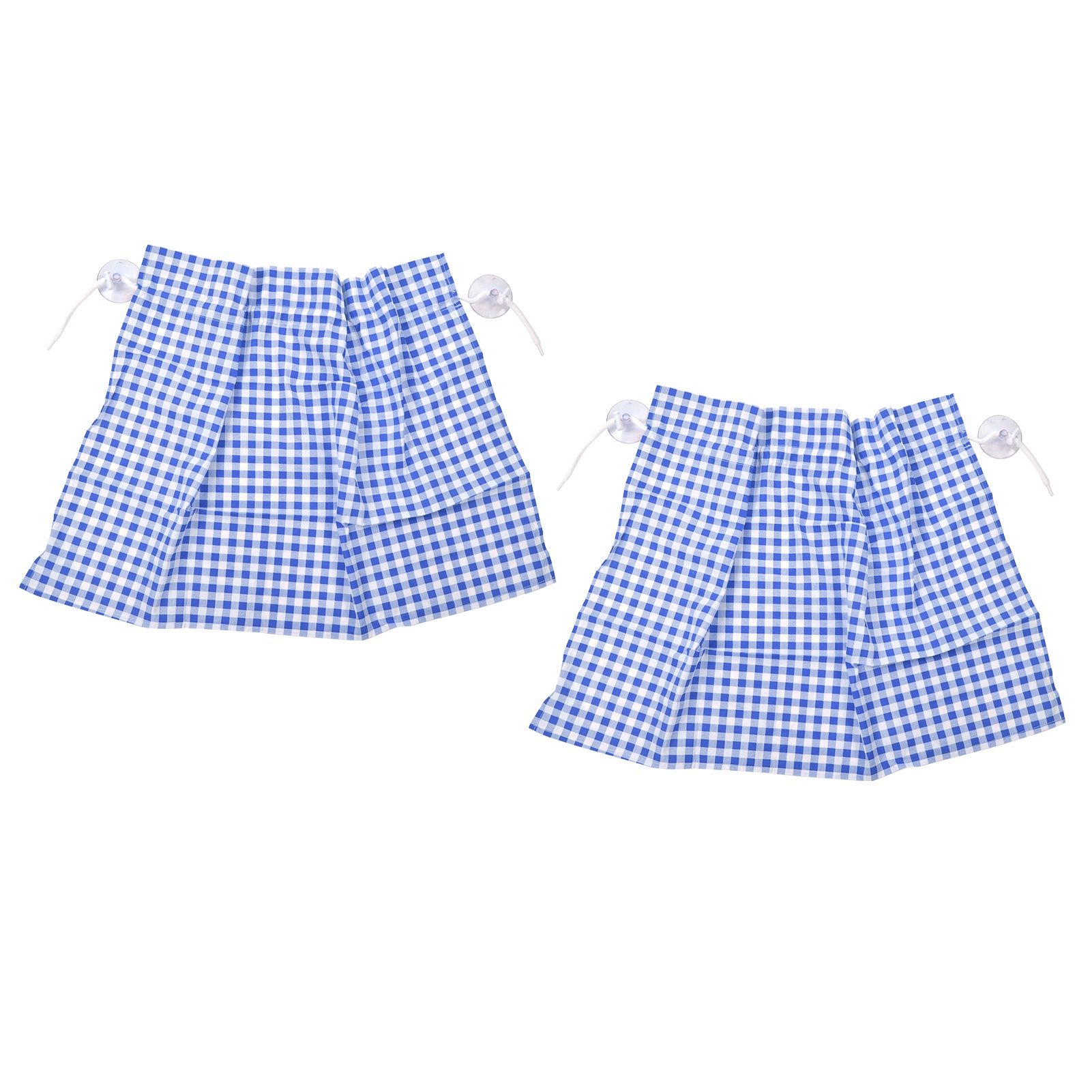 2Pcs Grid Design Anti Ultraviolet Car Curtain Side Car Window Sun Shade with Suction CupBlue Grid - Image 2