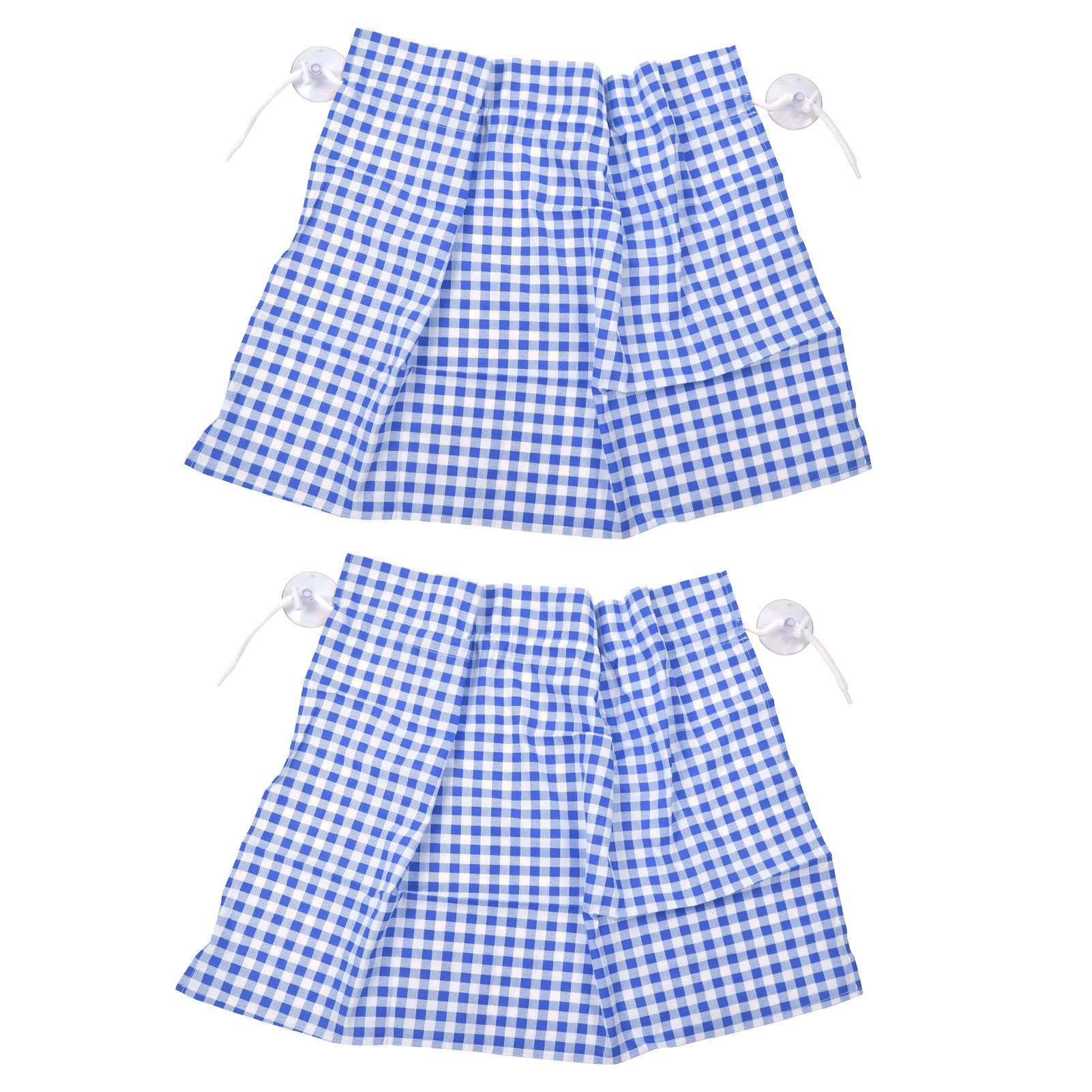 2Pcs Grid Design Anti Ultraviolet Car Curtain Side Car Window Sun Shade with Suction CupBlue Grid - Image 3
