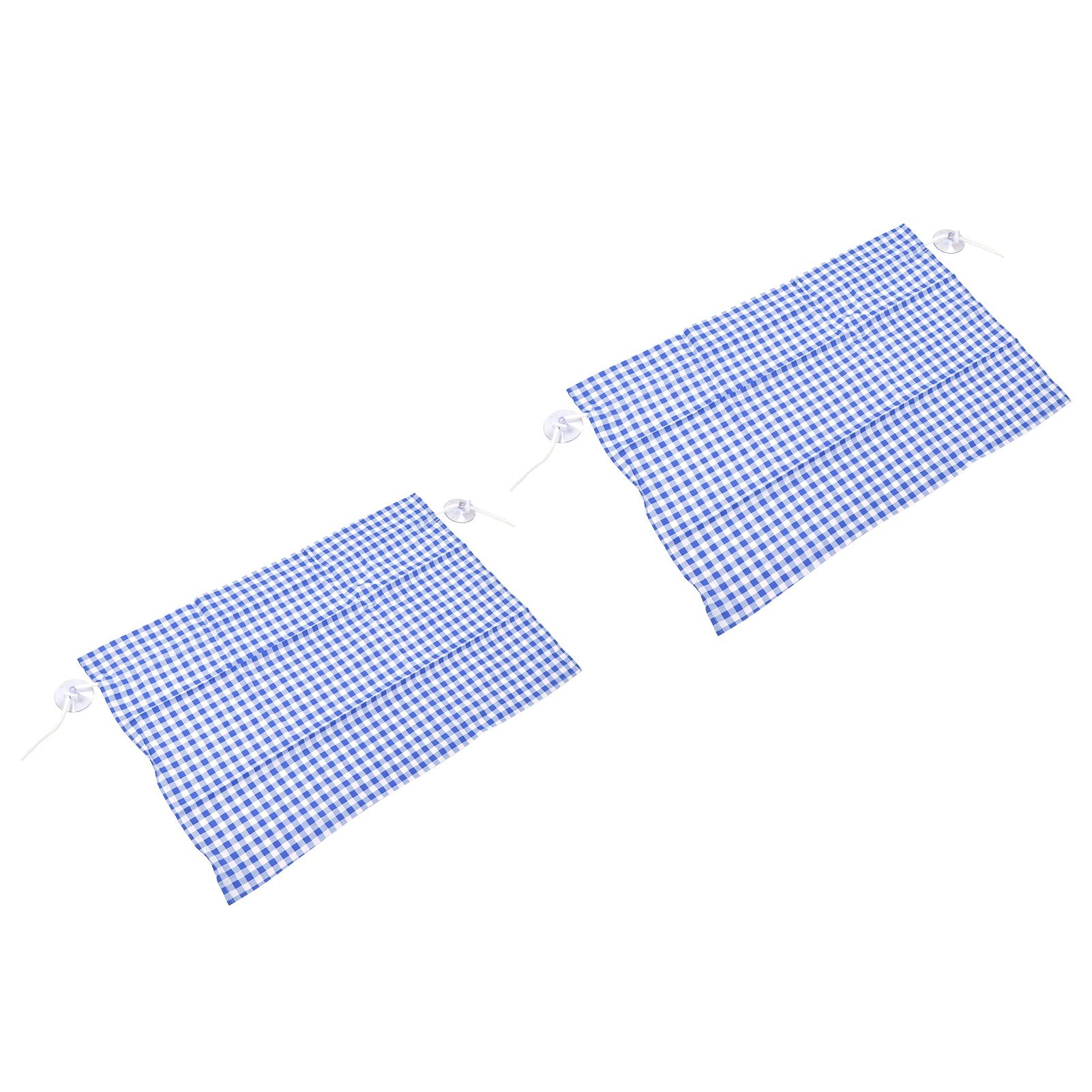 2Pcs Grid Design Anti Ultraviolet Car Curtain Side Car Window Sun Shade with Suction CupBlue Grid - Image 5
