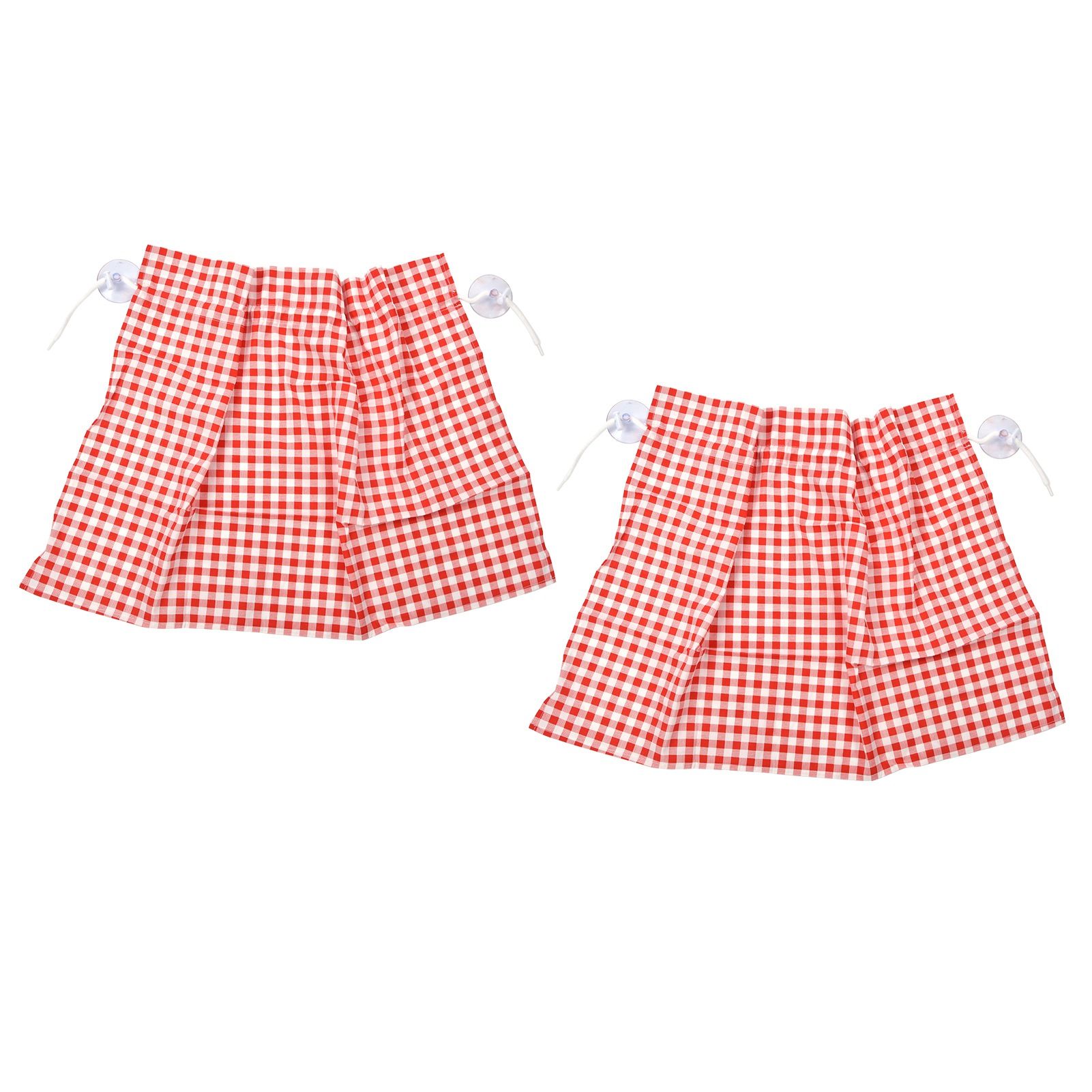 2Pcs Grid Design Anti Ultraviolet Car Curtain Side Car Window Sun Shade with Suction CupRed Grid - Image 2