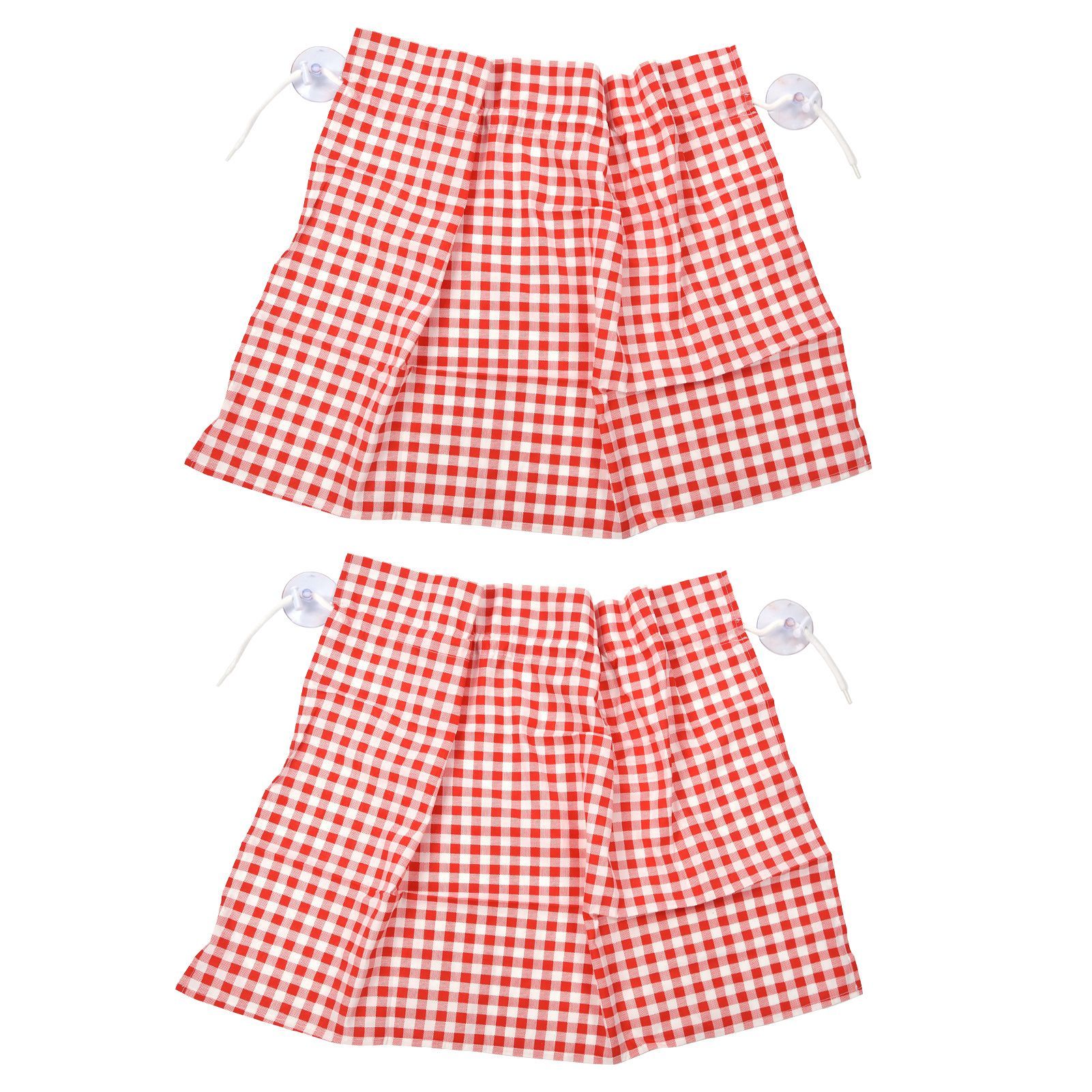 2Pcs Grid Design Anti Ultraviolet Car Curtain Side Car Window Sun Shade with Suction CupRed Grid - Image 3