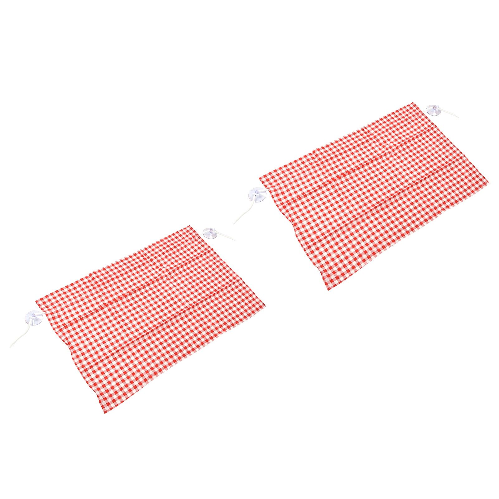 2Pcs Grid Design Anti Ultraviolet Car Curtain Side Car Window Sun Shade with Suction CupRed Grid - Image 5