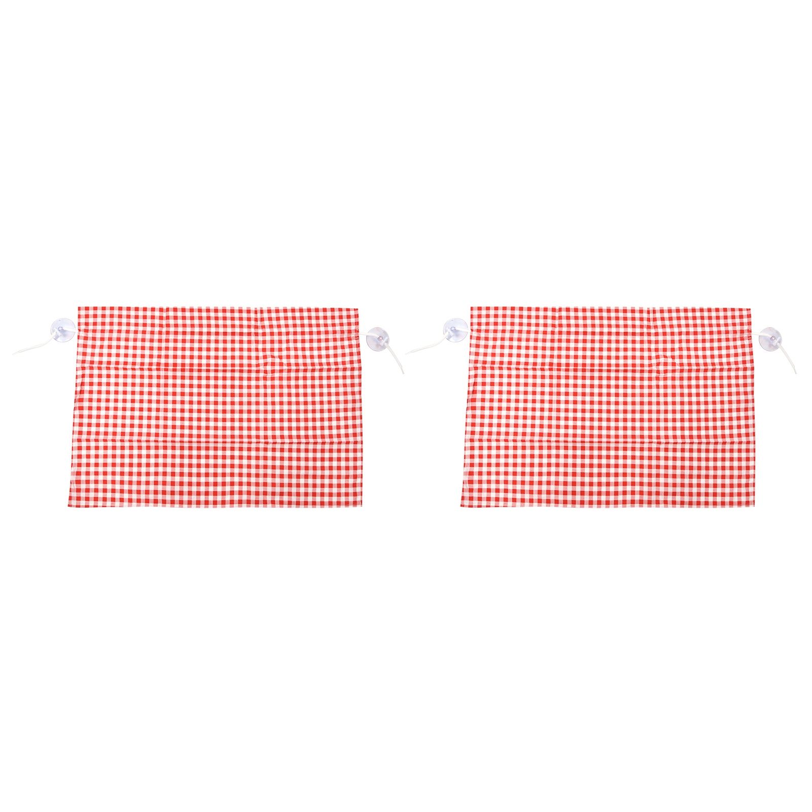2Pcs Grid Design Anti Ultraviolet Car Curtain Side Car Window Sun Shade with Suction CupRed Grid - Image 6