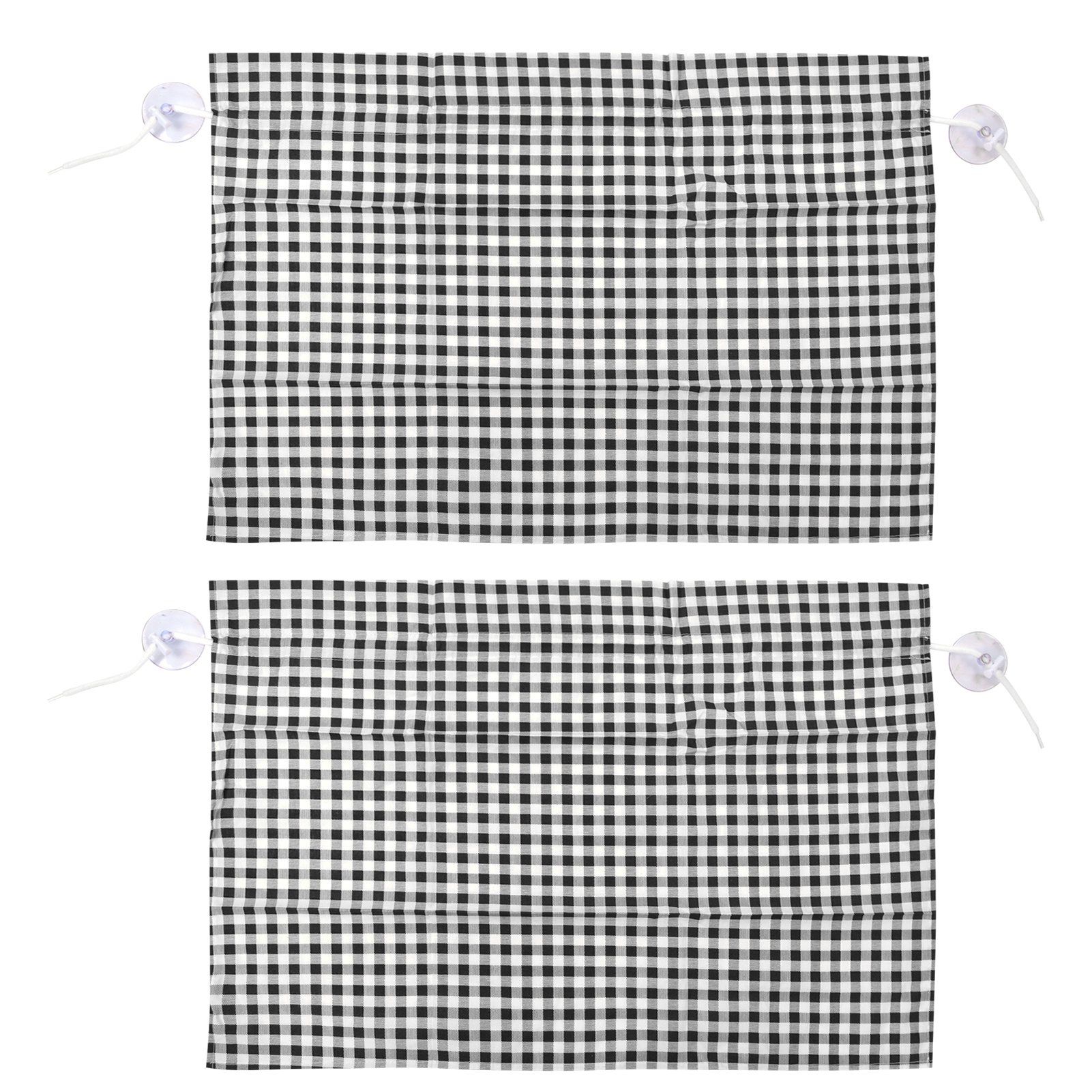 2Pcs Grid Design Anti Ultraviolet Car Curtain Side Car Window Sun Shade with Suction CupBlack Grid - Image 1