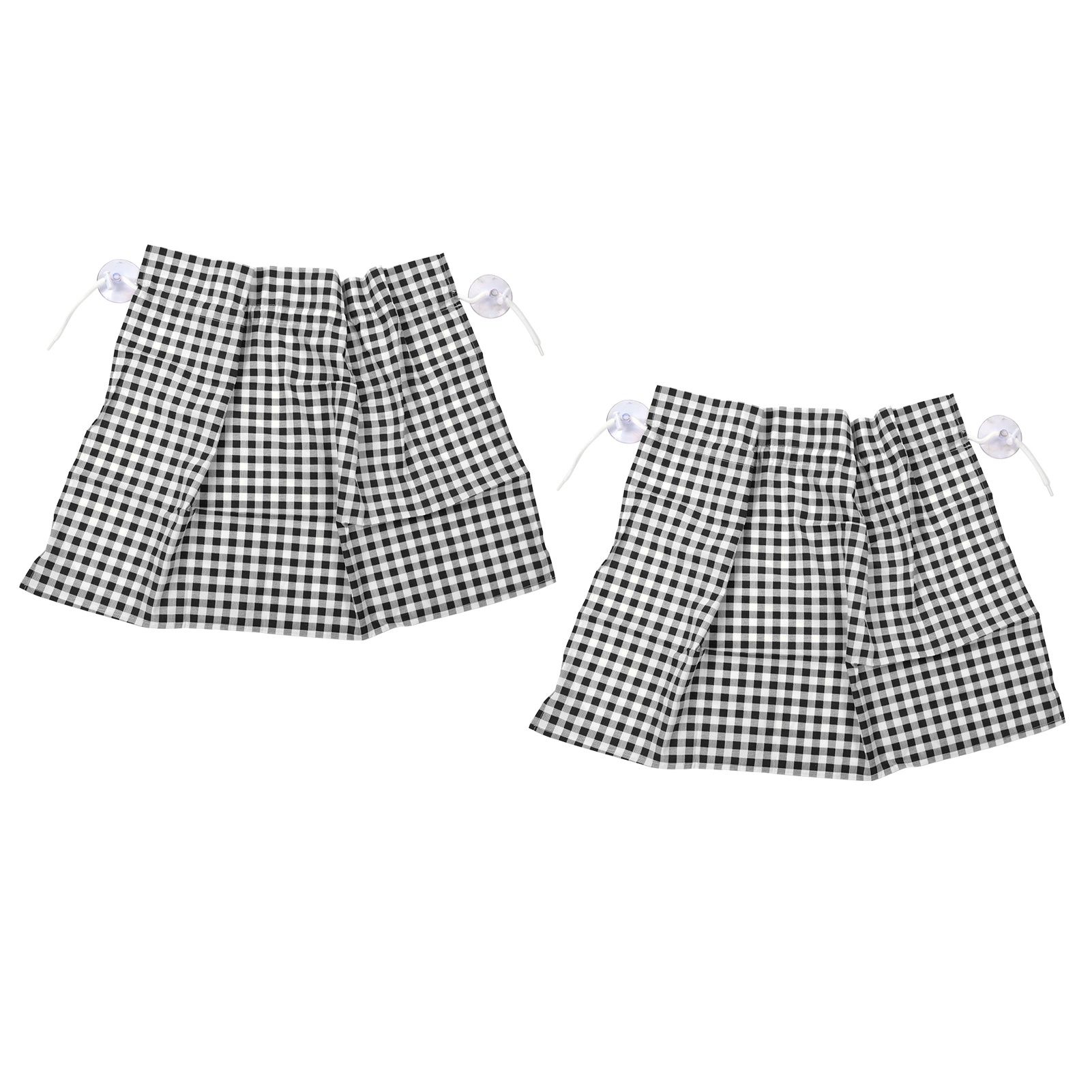 2Pcs Grid Design Anti Ultraviolet Car Curtain Side Car Window Sun Shade with Suction CupBlack Grid - Image 2