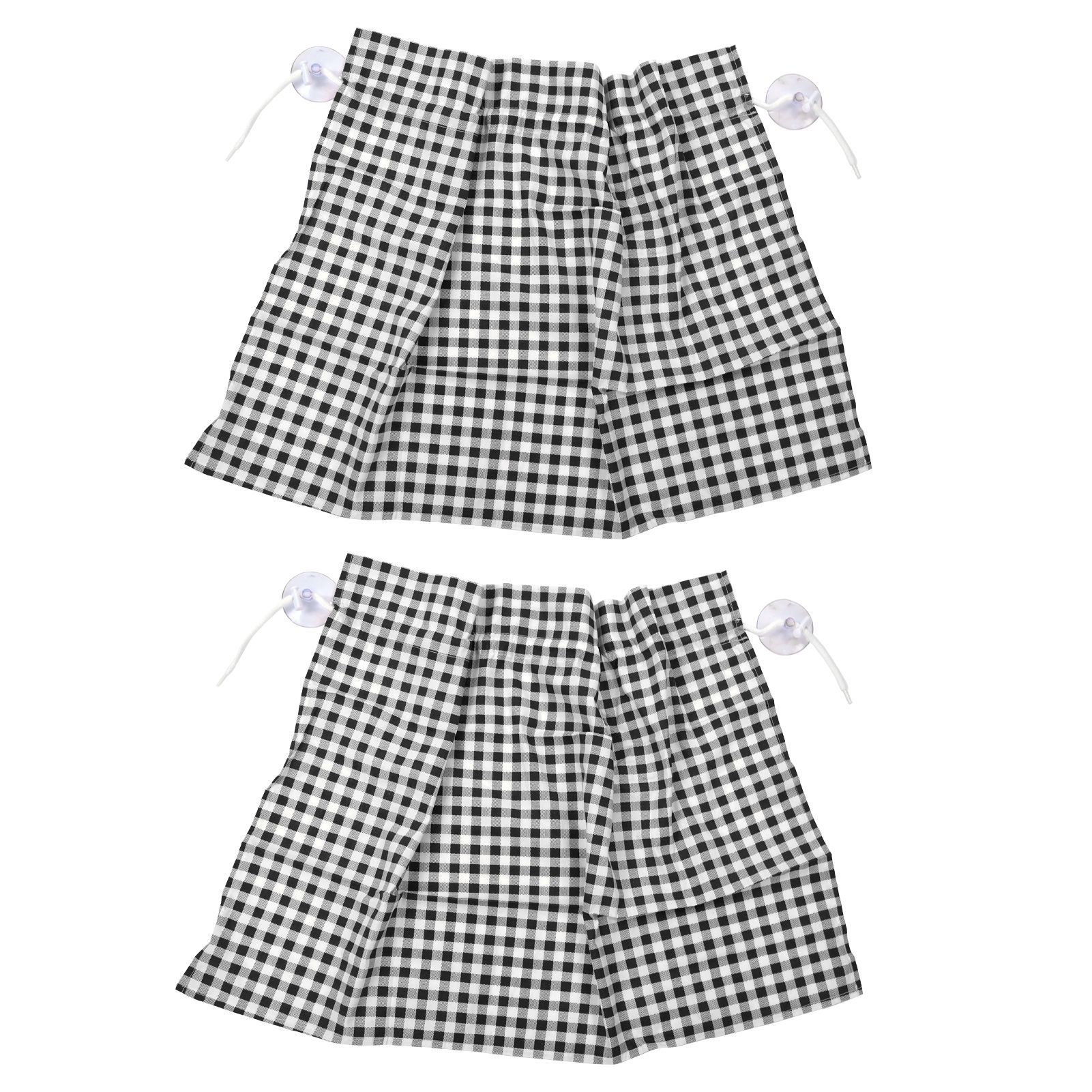 2Pcs Grid Design Anti Ultraviolet Car Curtain Side Car Window Sun Shade with Suction CupBlack Grid - Image 3
