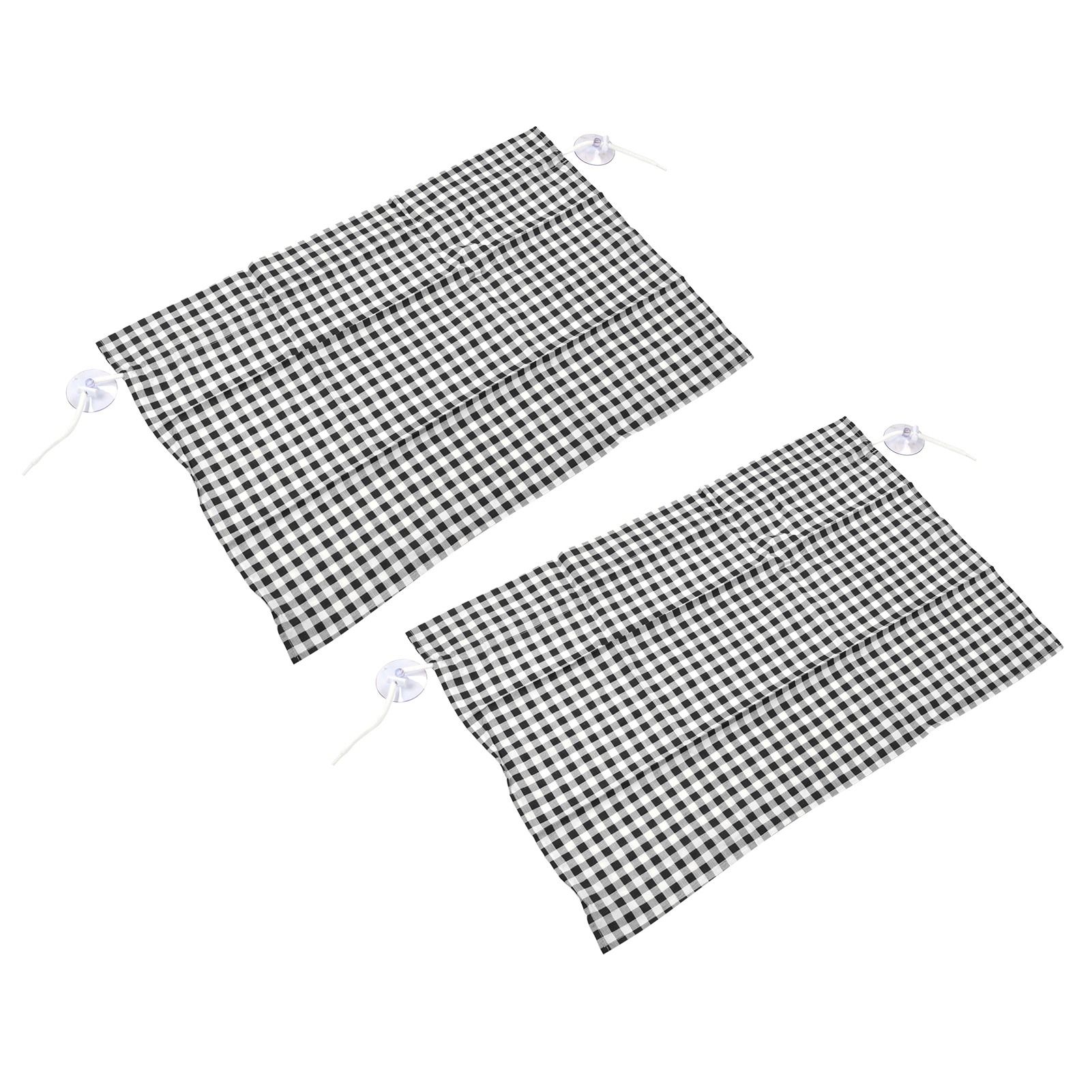 2Pcs Grid Design Anti Ultraviolet Car Curtain Side Car Window Sun Shade with Suction CupBlack Grid - Image 4