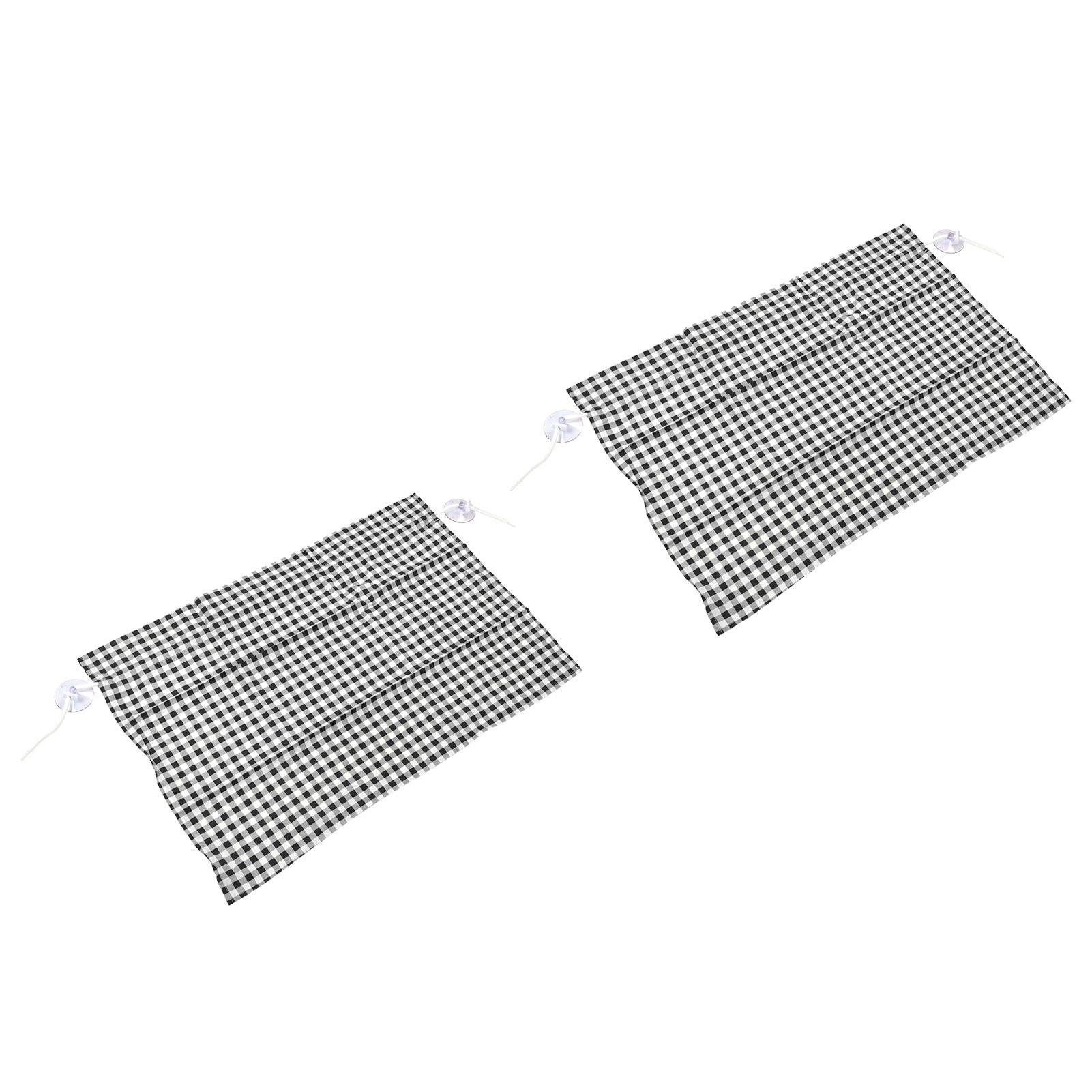 2Pcs Grid Design Anti Ultraviolet Car Curtain Side Car Window Sun Shade with Suction CupBlack Grid - Image 5