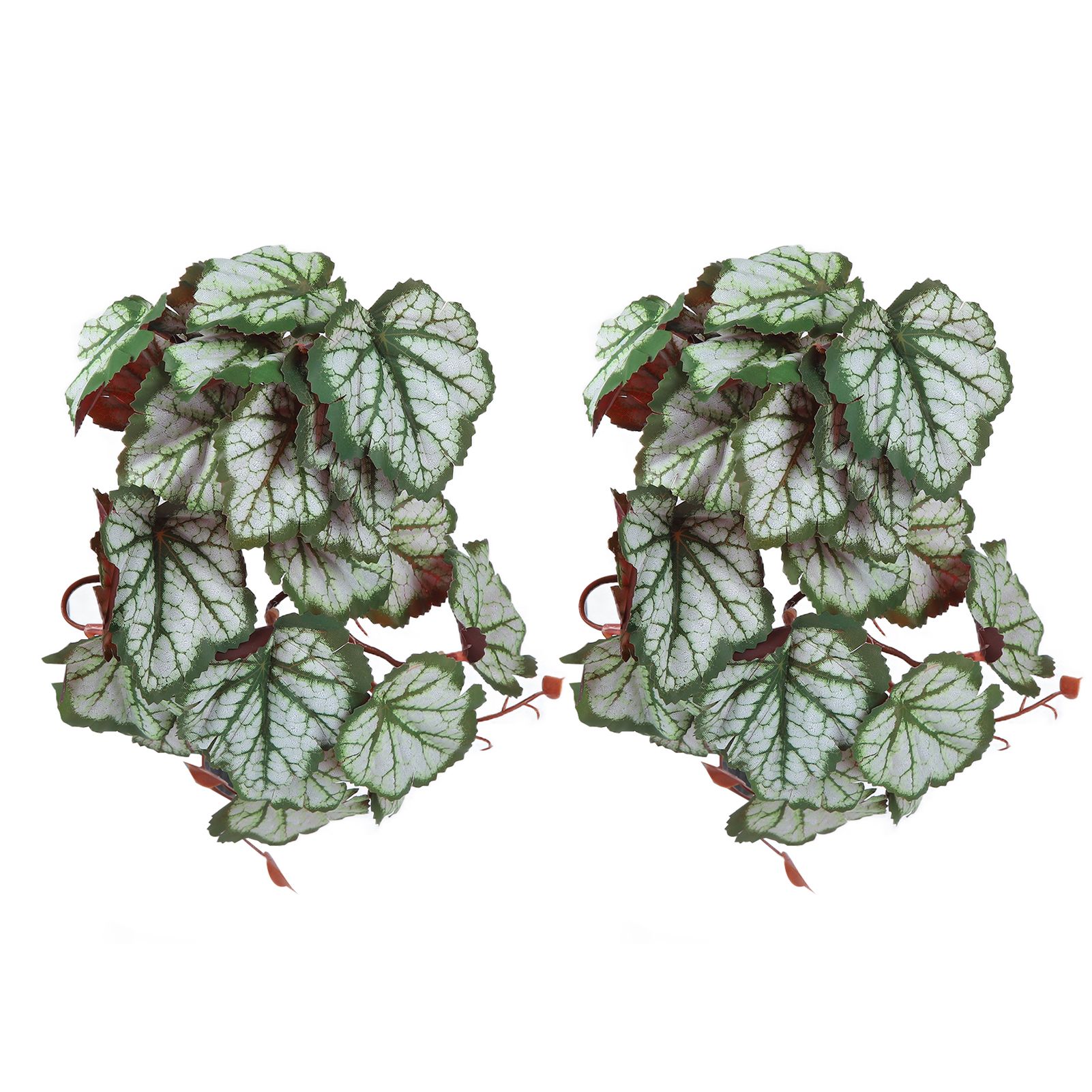 2PCS Artificial Water Plant Simulation Vine Lifelike Plastic Leaves Decoration with Suction Cup for Fish TankHeuchera Leaves - Image 1
