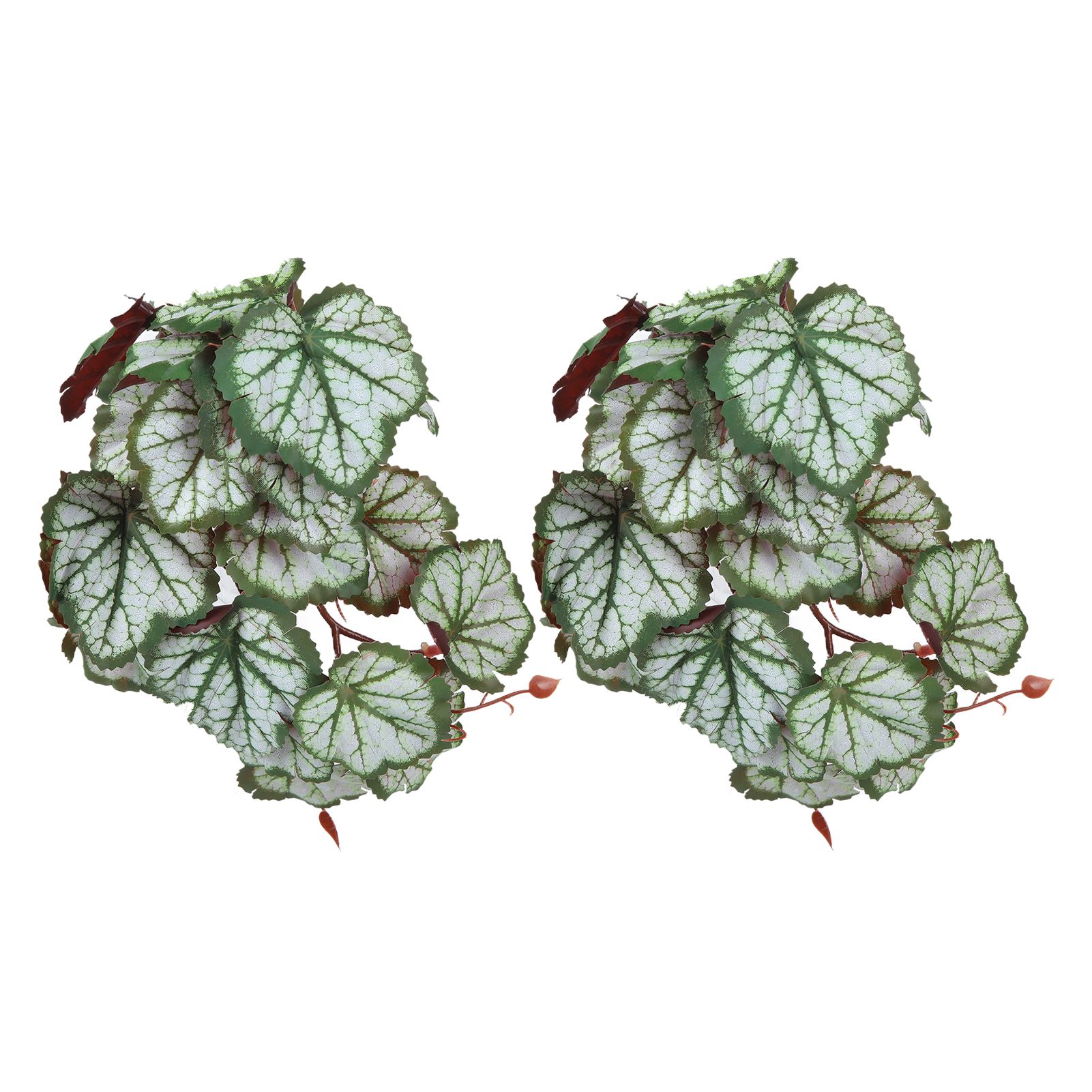 2PCS Artificial Water Plant Simulation Vine Lifelike Plastic Leaves Decoration with Suction Cup for Fish TankHeuchera Leaves - Image 2