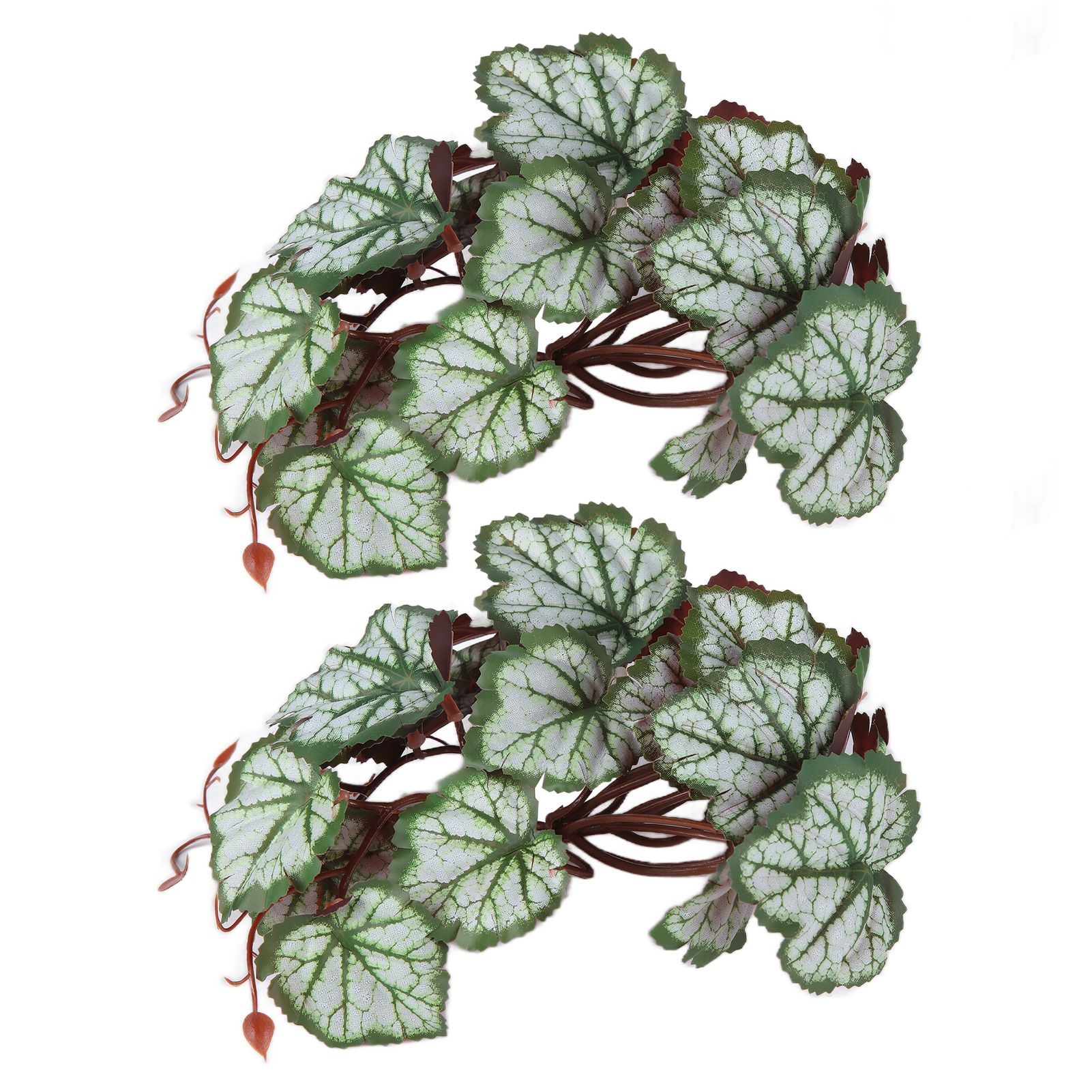 2PCS Artificial Water Plant Simulation Vine Lifelike Plastic Leaves Decoration with Suction Cup for Fish TankHeuchera Leaves - Image 3