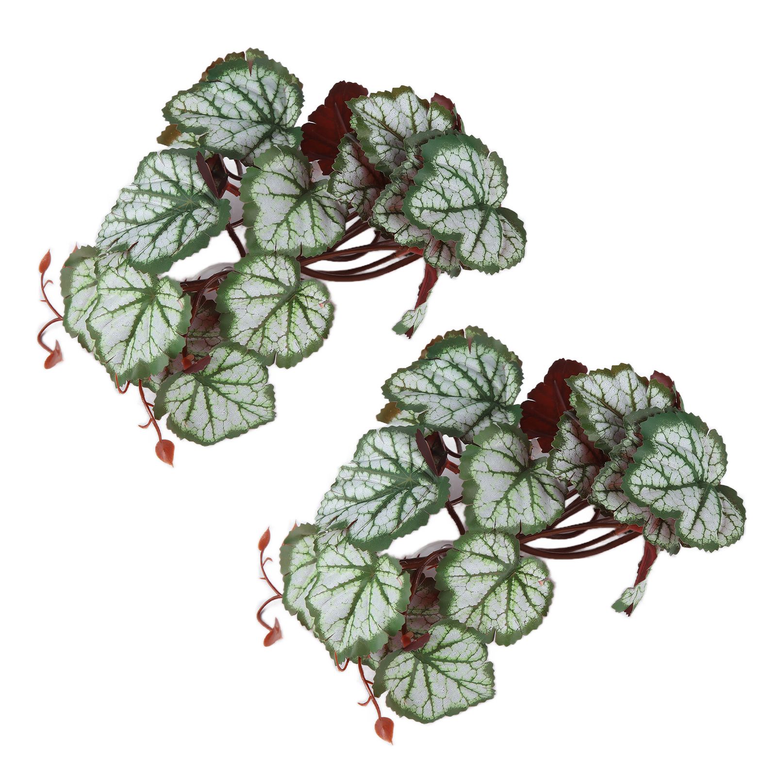 2PCS Artificial Water Plant Simulation Vine Lifelike Plastic Leaves Decoration with Suction Cup for Fish TankHeuchera Leaves - Image 5