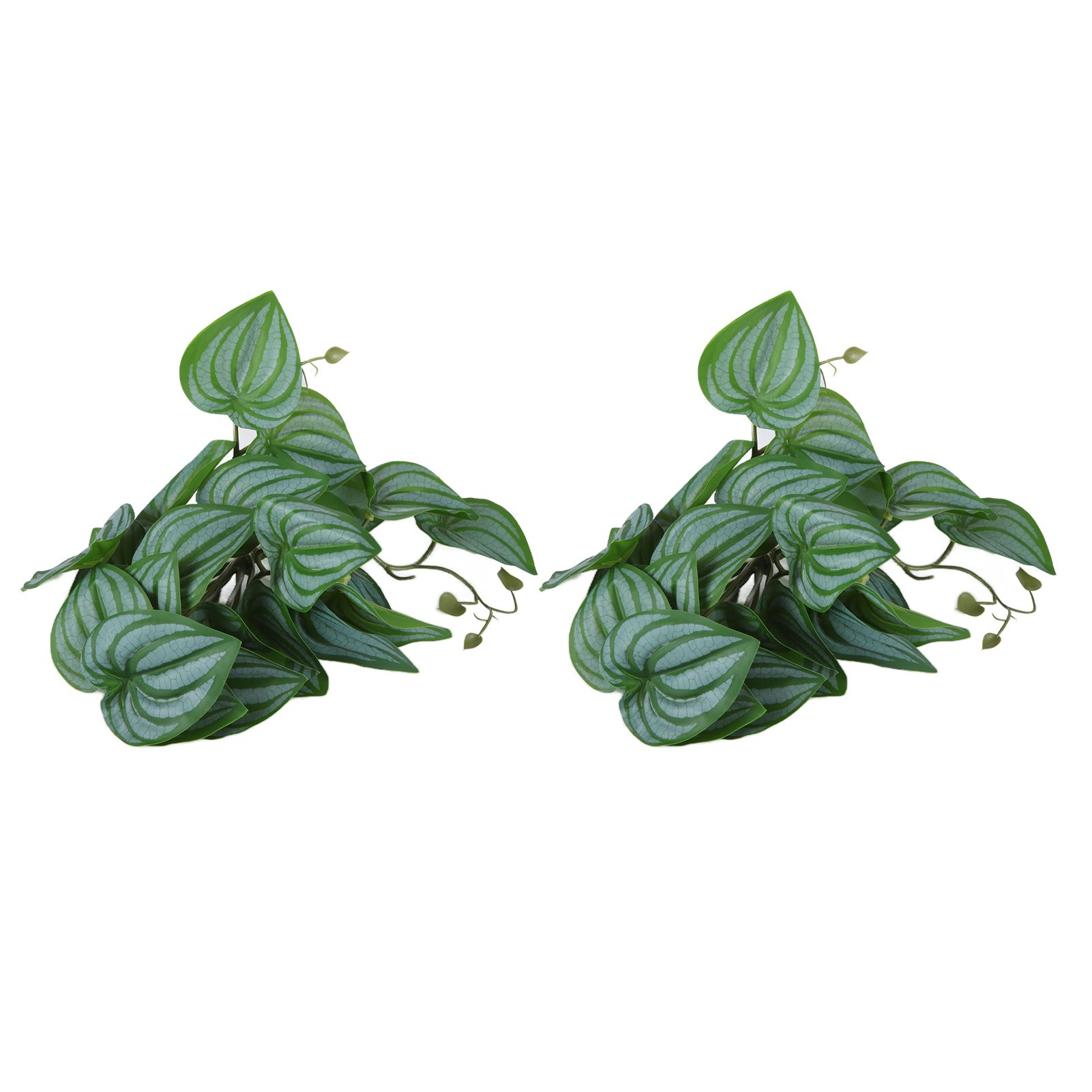 2PCS Artificial Water Plant Simulation Vine Lifelike Plastic Leaves Decoration with Suction Cup for Fish TankWatermelon Leaves - Image 2