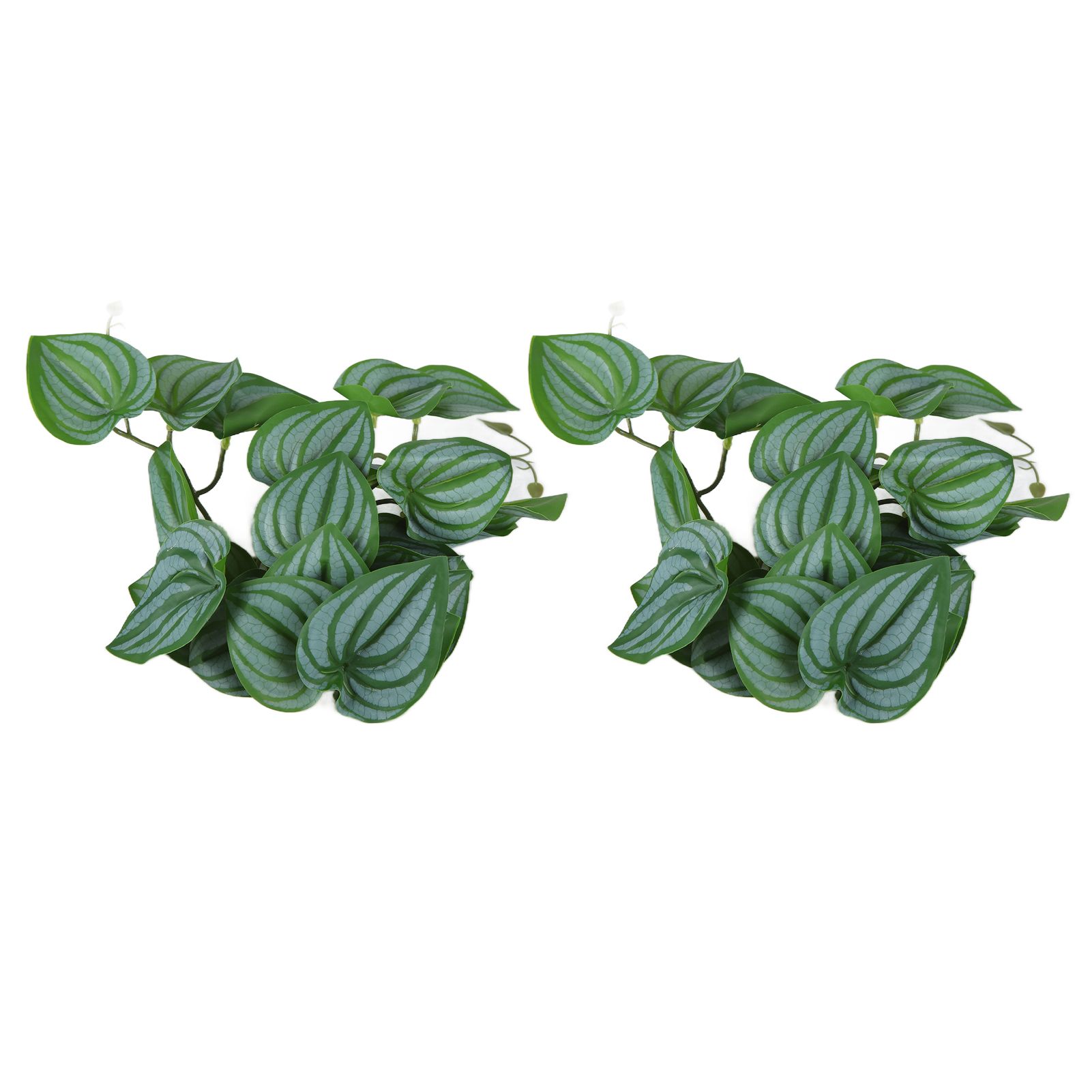 2PCS Artificial Water Plant Simulation Vine Lifelike Plastic Leaves Decoration with Suction Cup for Fish TankWatermelon Leaves - Image 3