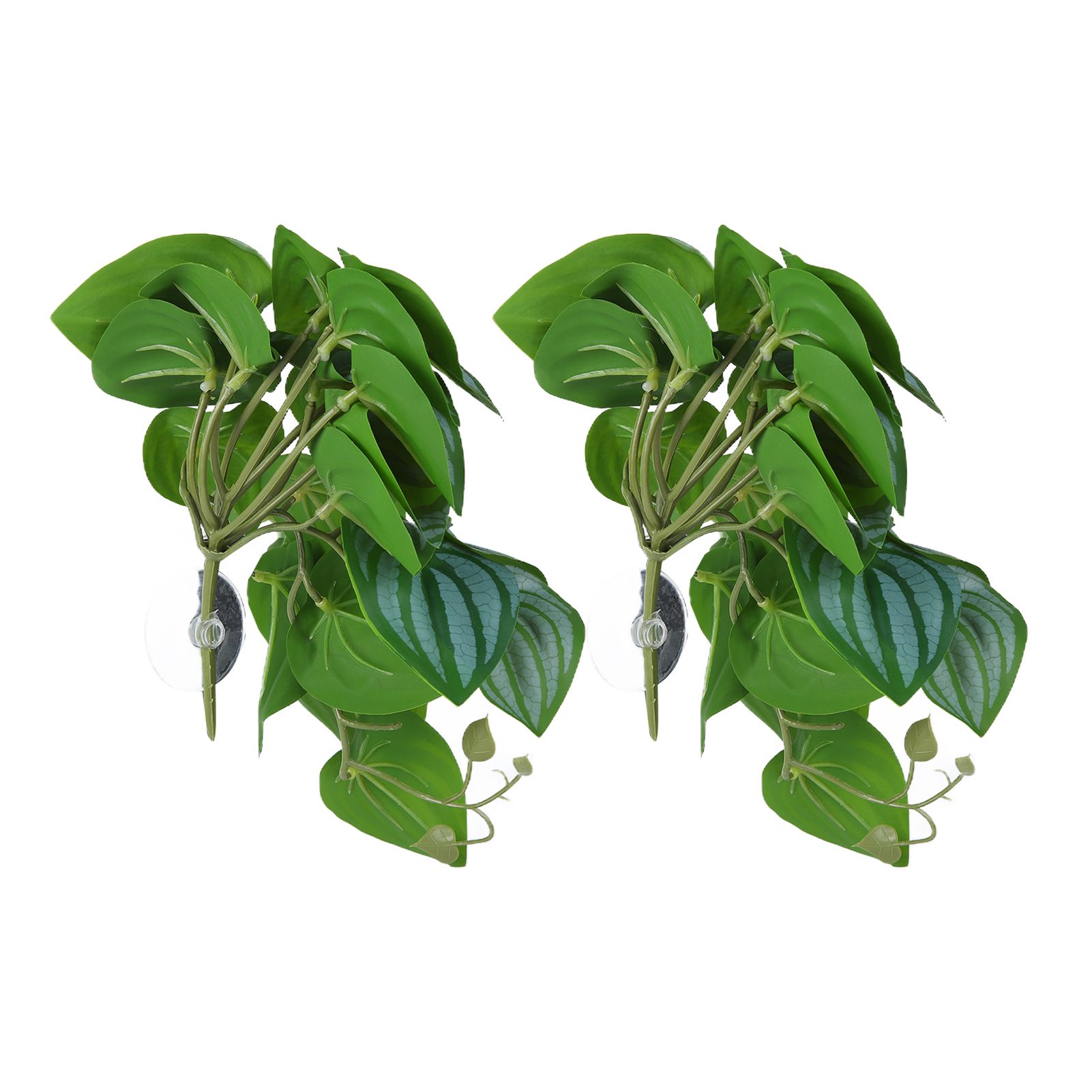 2PCS Artificial Water Plant Simulation Vine Lifelike Plastic Leaves Decoration with Suction Cup for Fish TankWatermelon Leaves - Image 4