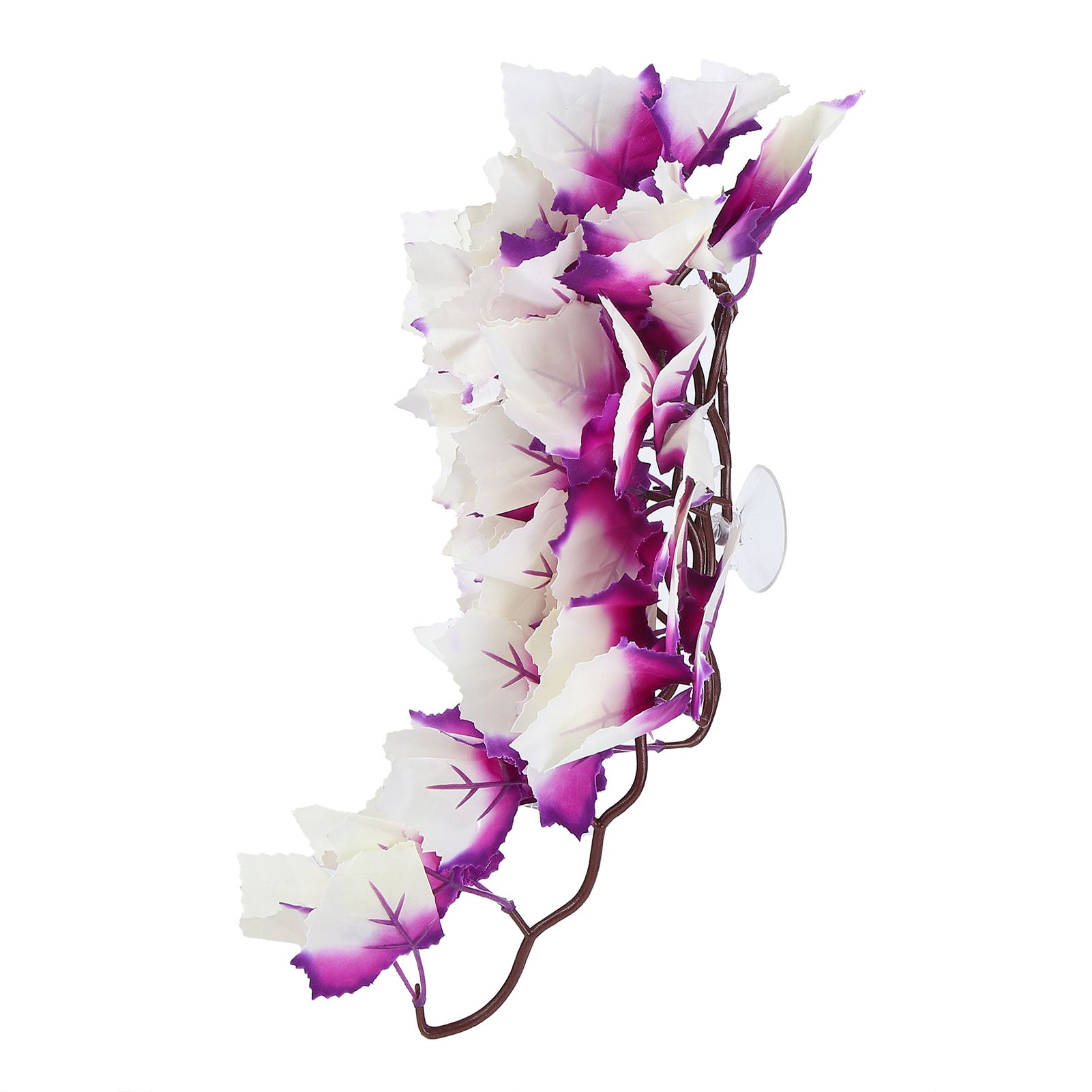Artificial Reptile Plants Lifelike Plastic Plant Hanging Leaves Decoration with Suction Cup for Reptiles Terrarium Fish TankT-1034Q - Image 2