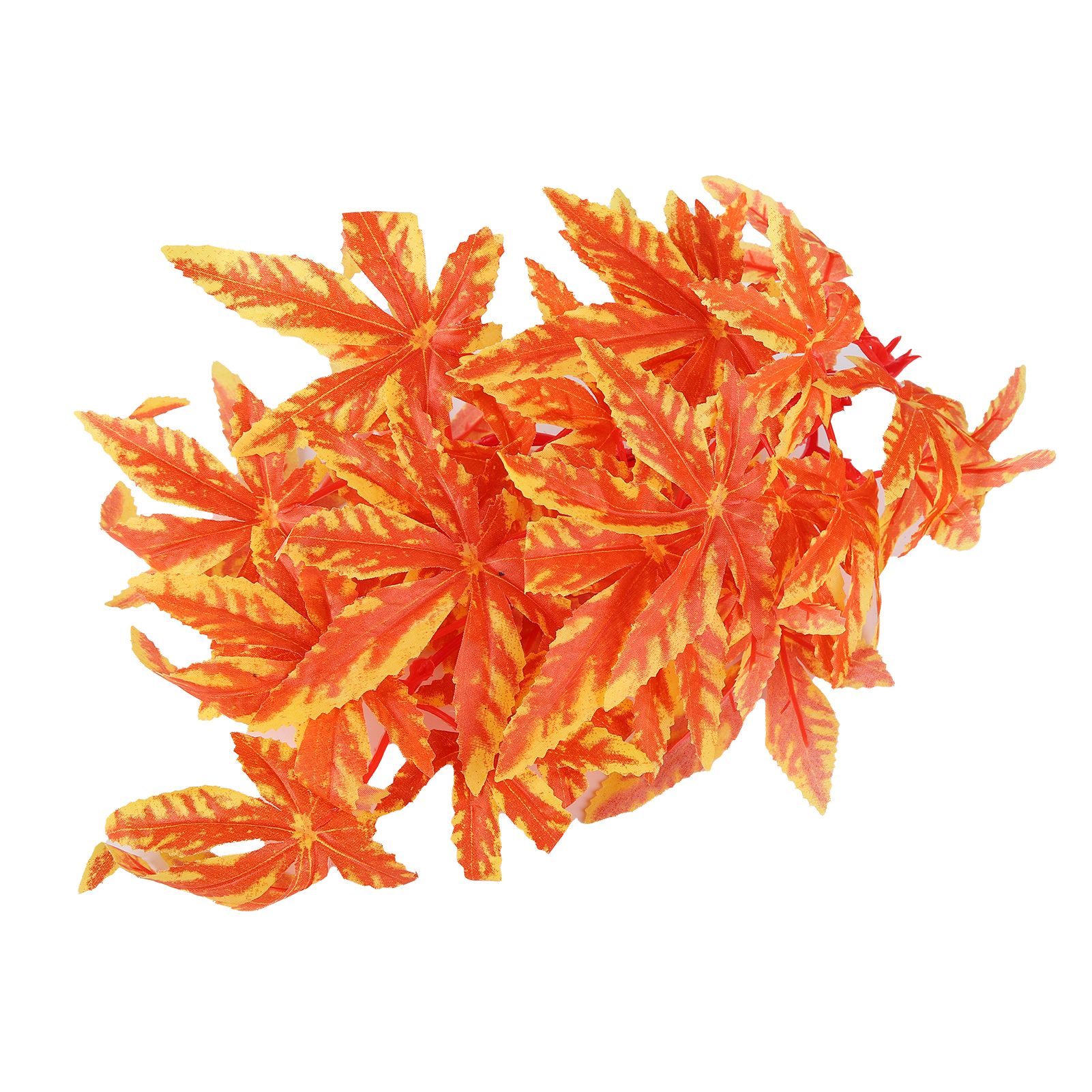 Artificial Reptile Plants Lifelike Plastic Plant Hanging Leaves Decoration with Suction Cup for Reptiles Terrarium Fish TankT‑007 Orange - Image 4