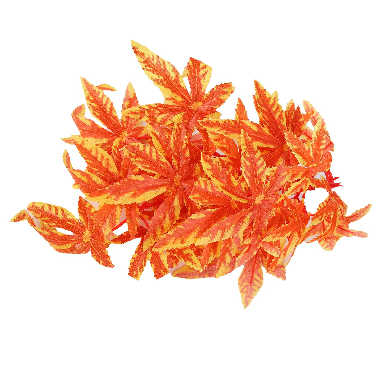 Artificial Reptile Plants Lifelike Plastic Plant Hanging Leaves Decoration with Suction Cup for Reptiles Terrarium Fish TankT‑007 Orange - Image 5
