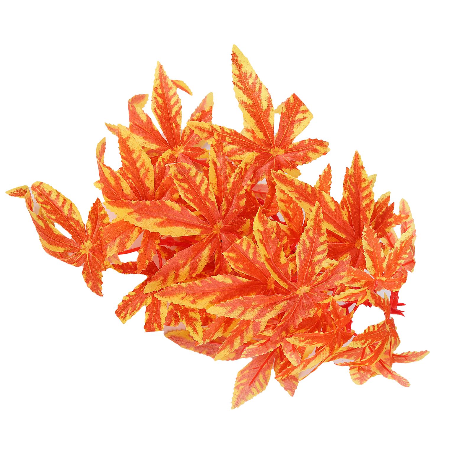 Artificial Reptile Plants Lifelike Plastic Plant Hanging Leaves Decoration with Suction Cup for Reptiles Terrarium Fish TankT‑007 Orange - Image 6