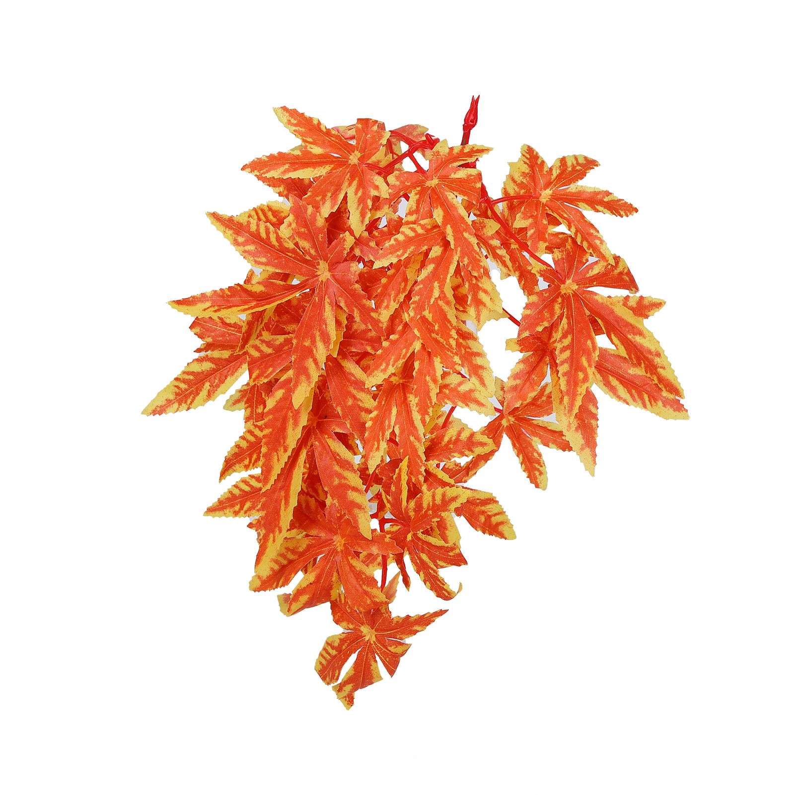 Artificial Reptile Plants Lifelike Plastic Plant Hanging Leaves Decoration with Suction Cup for Reptiles Terrarium Fish TankT‑007 Orange - Image 7