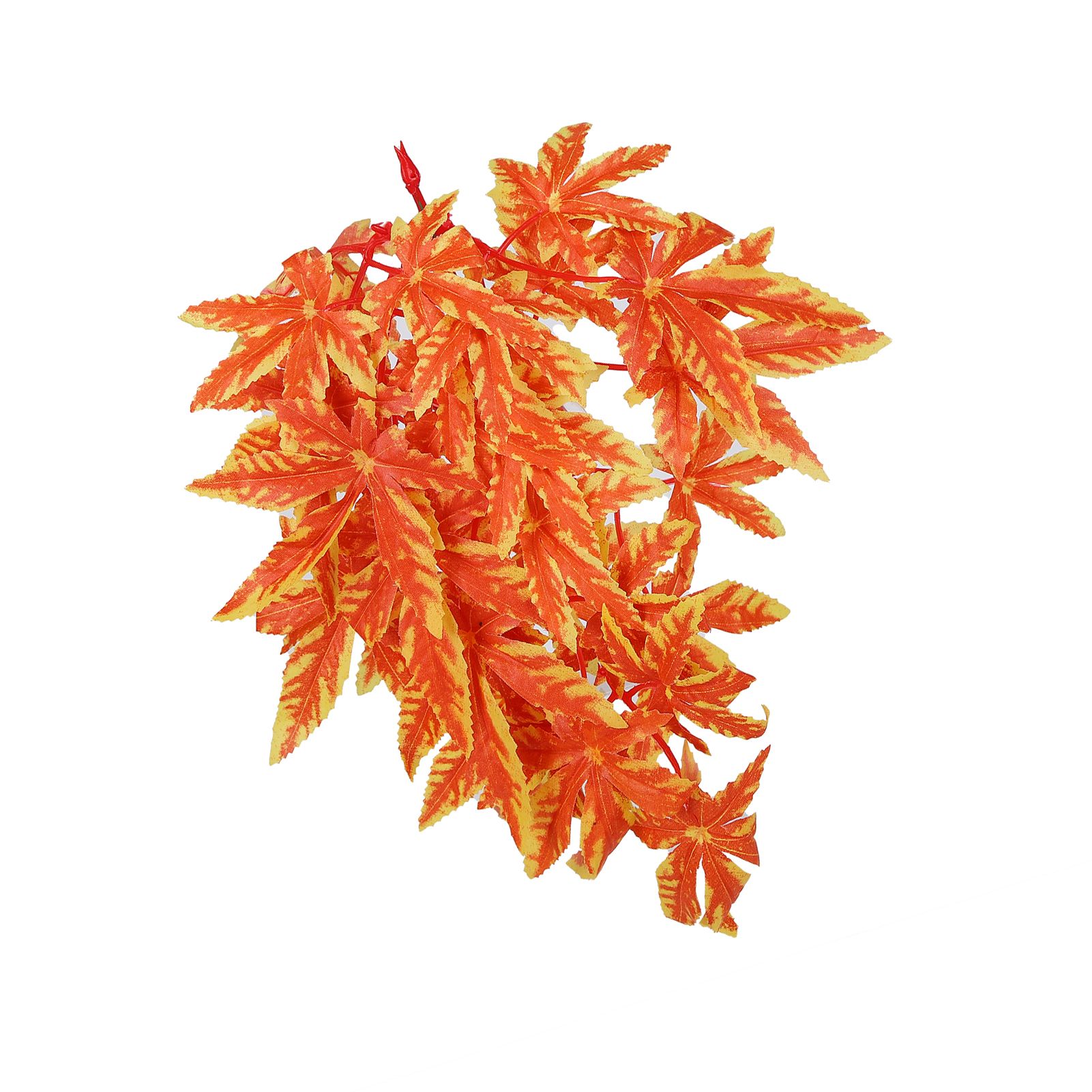 Artificial Reptile Plants Lifelike Plastic Plant Hanging Leaves Decoration with Suction Cup for Reptiles Terrarium Fish TankT‑007 Orange - Image 8