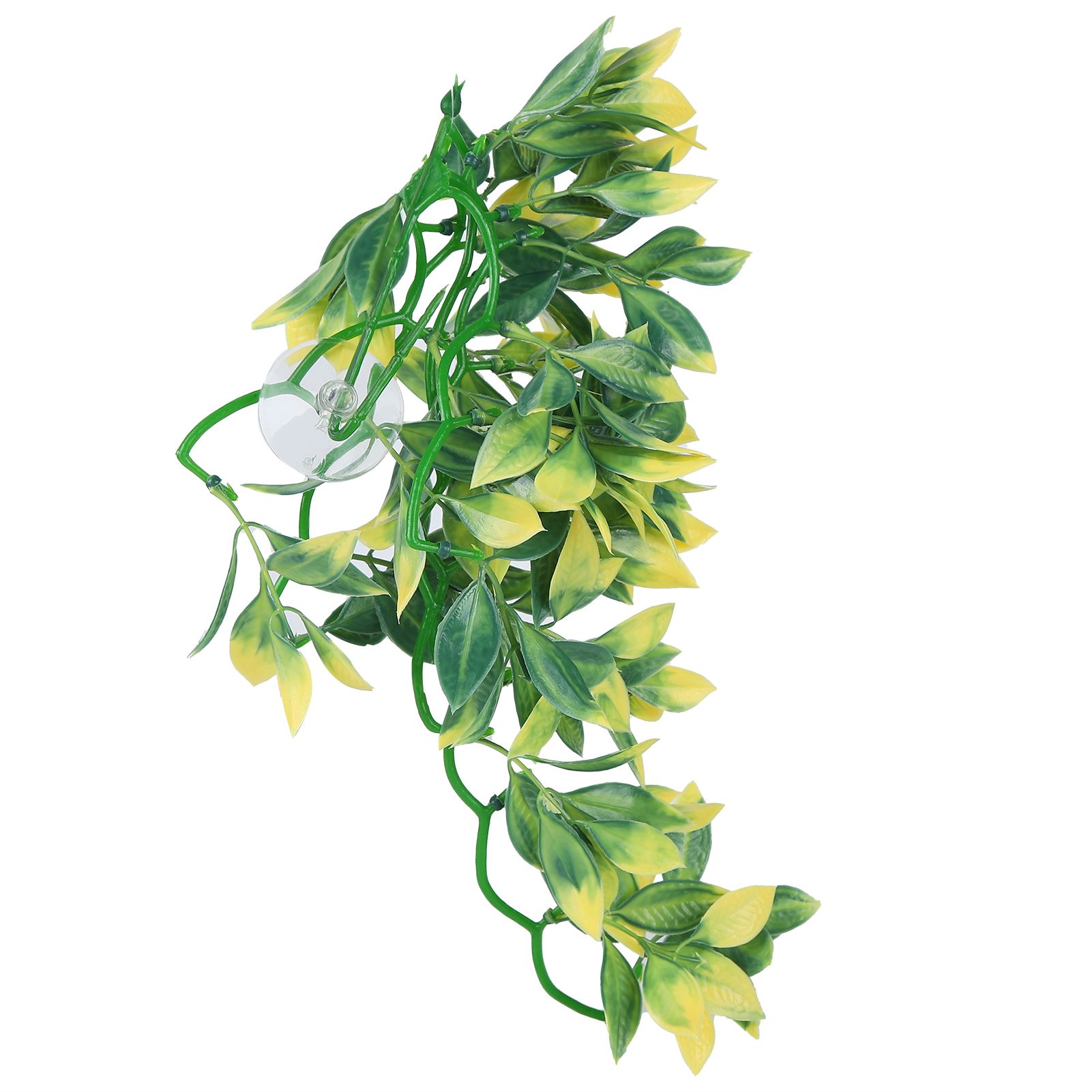 Artificial Reptile Plants Lifelike Plastic Plant Hanging Leaves Decoration with Suction Cup for Reptiles Terrarium Fish TankT-153E2 - Image 1