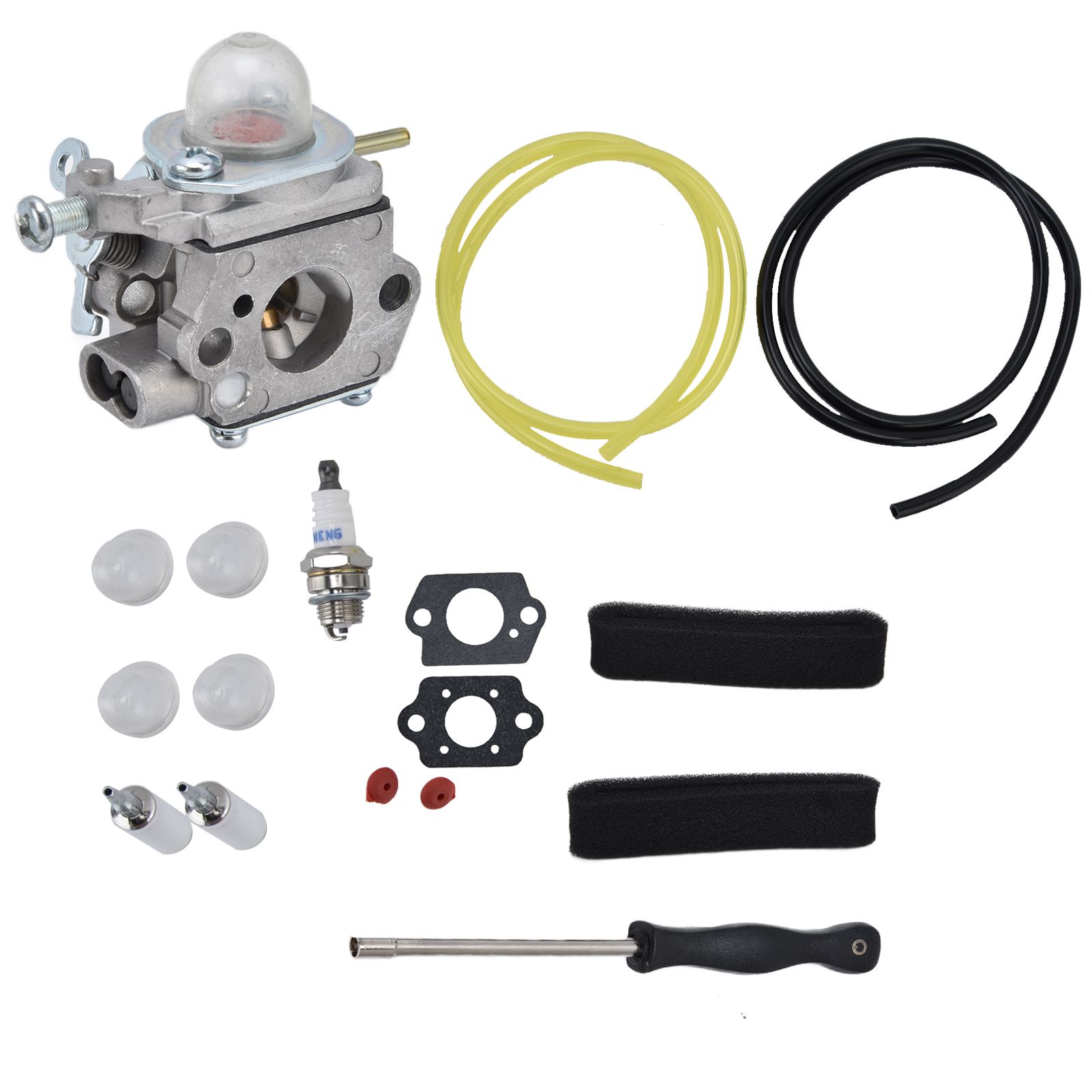 753-06190 Carburetor with Fuel Filter Air Filter Primer Bulb Kit for Troybilt TB22EC TB32EC TB80EC TB22 TB21EC - Image 1