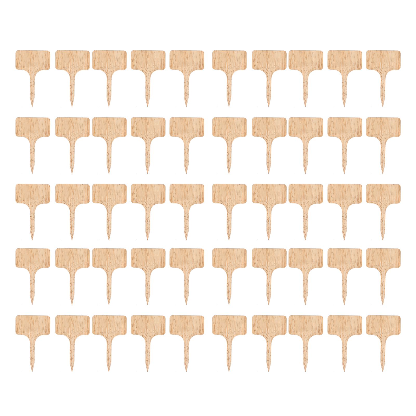 50PCS Bamboo Plant Labels T Type Wooden Plant Sign for Seed Potted Herbs Flowers Vegetables - Image 1
