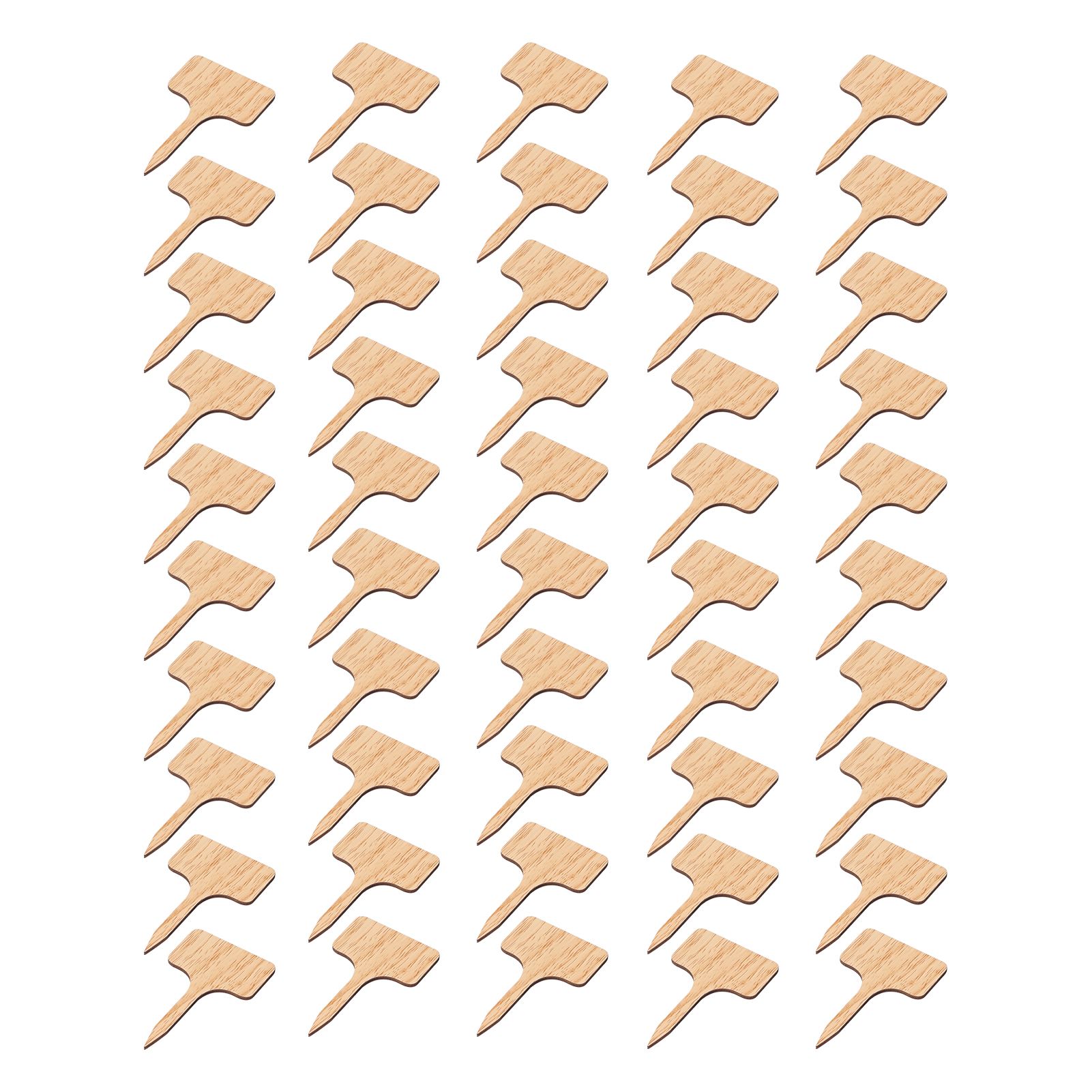 50PCS Bamboo Plant Labels T Type Wooden Plant Sign for Seed Potted Herbs Flowers Vegetables - Image 2
