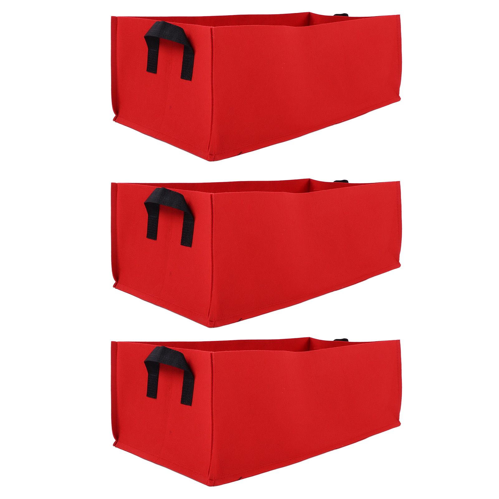 3PCS Thicken Non Woven Vegetable Planting Seedling Grow Bags Garden Planter Bed with HandleRose Red 60x30x20cm - Image 2