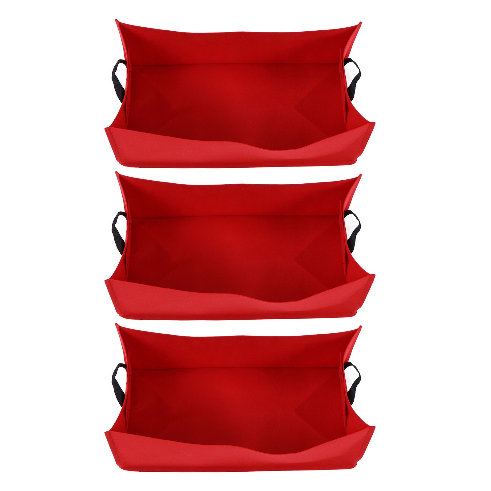 3PCS Thicken Non Woven Vegetable Planting Seedling Grow Bags Garden Planter Bed with HandleRose Red 60x30x20cm - Image 3