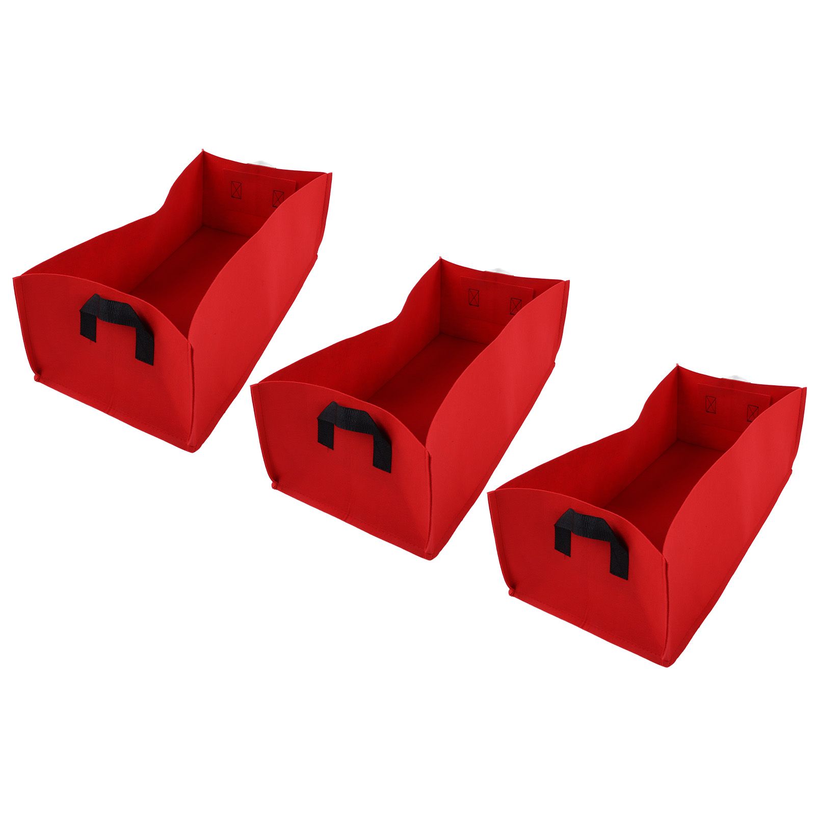 3PCS Thicken Non Woven Vegetable Planting Seedling Grow Bags Garden Planter Bed with HandleRose Red 60x30x20cm - Image 4