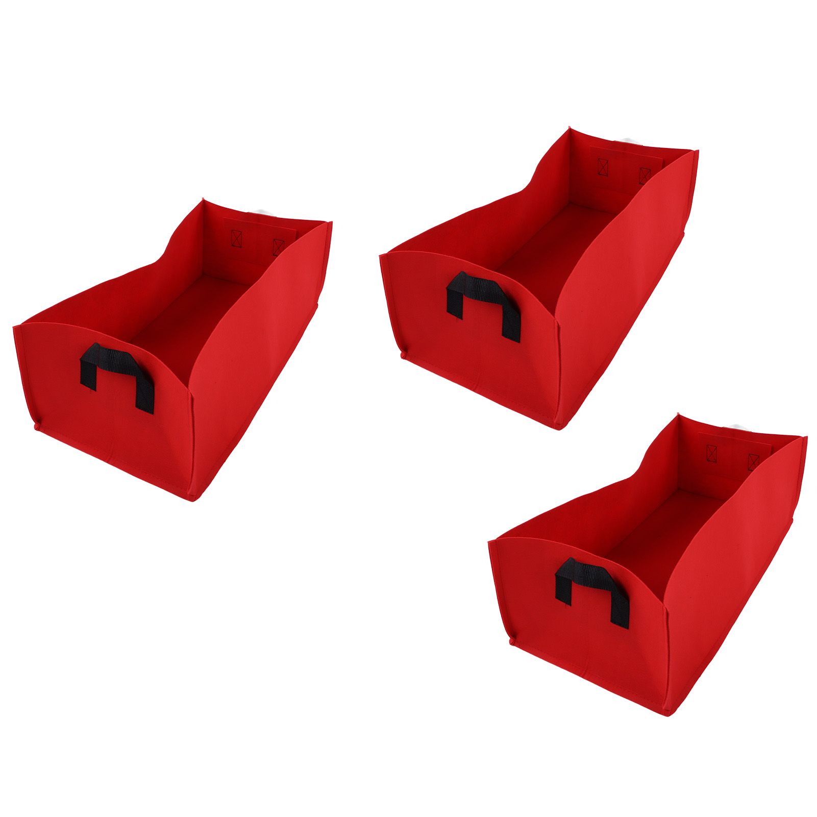 3PCS Thicken Non Woven Vegetable Planting Seedling Grow Bags Garden Planter Bed with HandleRose Red 60x30x20cm - Image 8