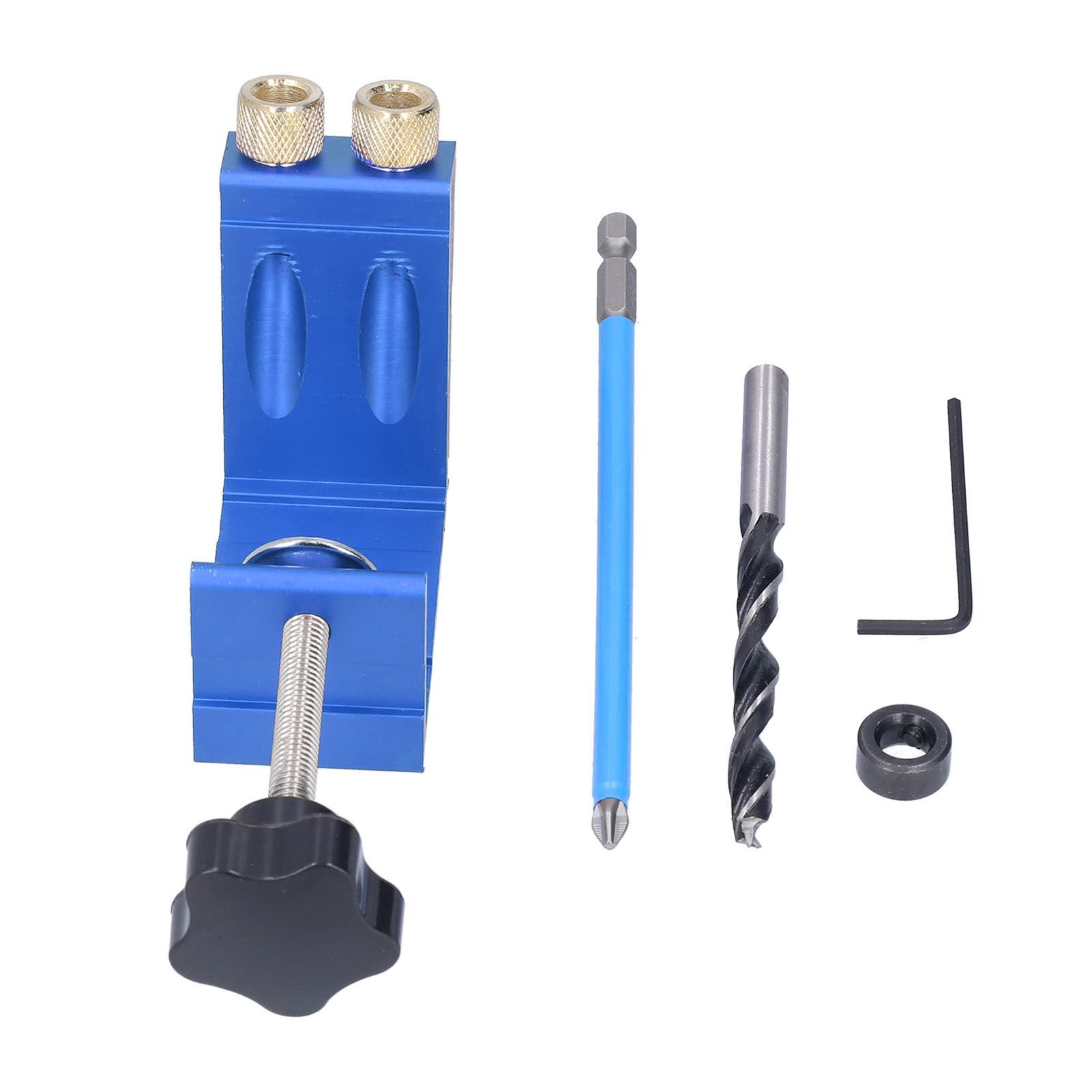 15° Oblique Hole Locator Positioner Woodworking Hole Jig Dowel Drill Kit Carpentry AccessoryBlue - Image 3