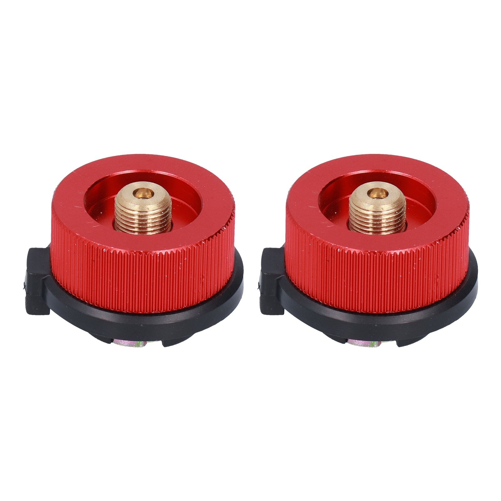 2Pcs Outdoor Camping Furnace Stove Adapter Gas Tank Converter with Self Closing Function Red - Image 1