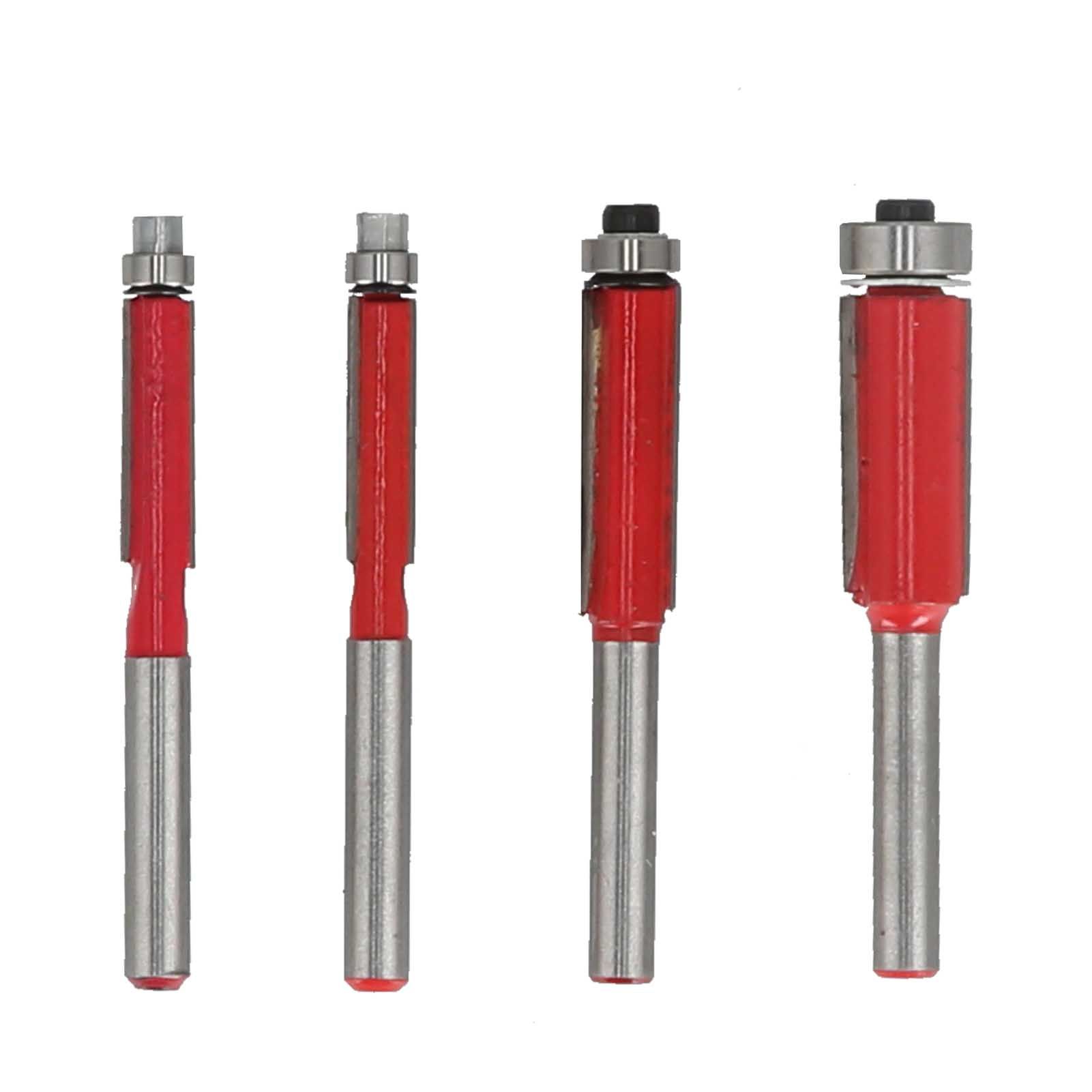 4Pcs/Set Woodworking Trimming Cutter Head with Bearing Straight Knife Woodworker Tool - Image 1