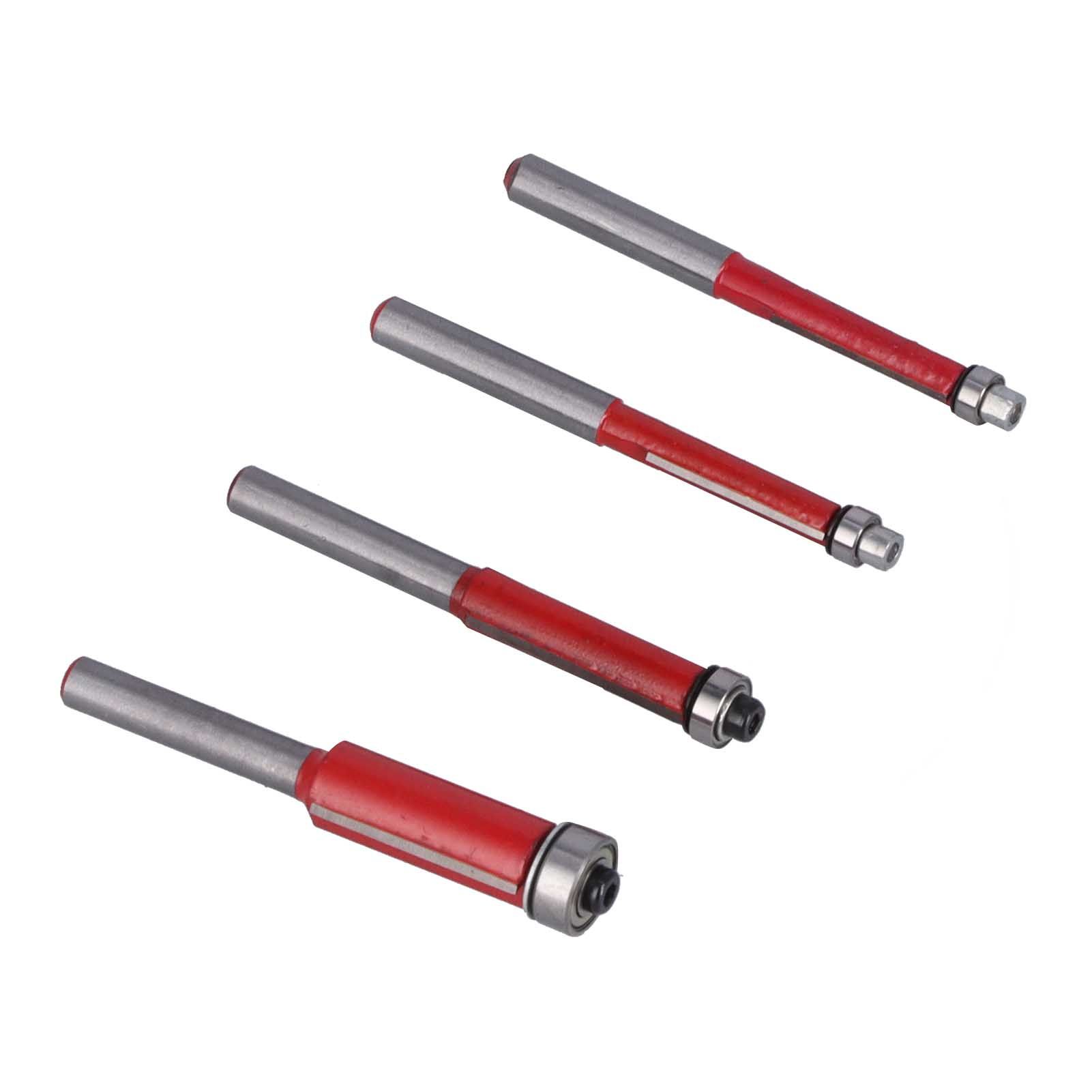 4Pcs/Set Woodworking Trimming Cutter Head with Bearing Straight Knife Woodworker Tool - Image 2